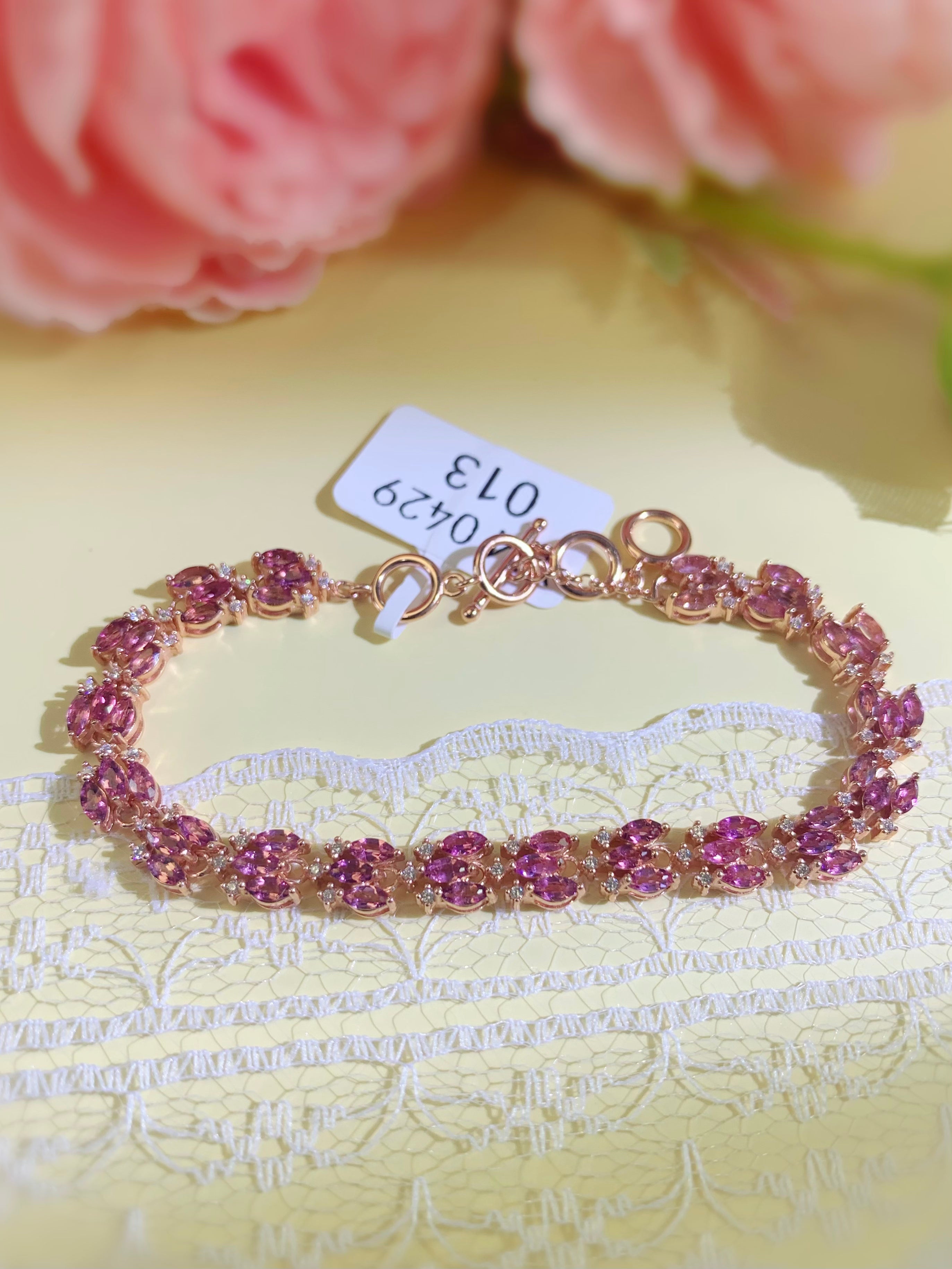 S925 Silver Natural Colourful Tourmaline  Bracelet Collection