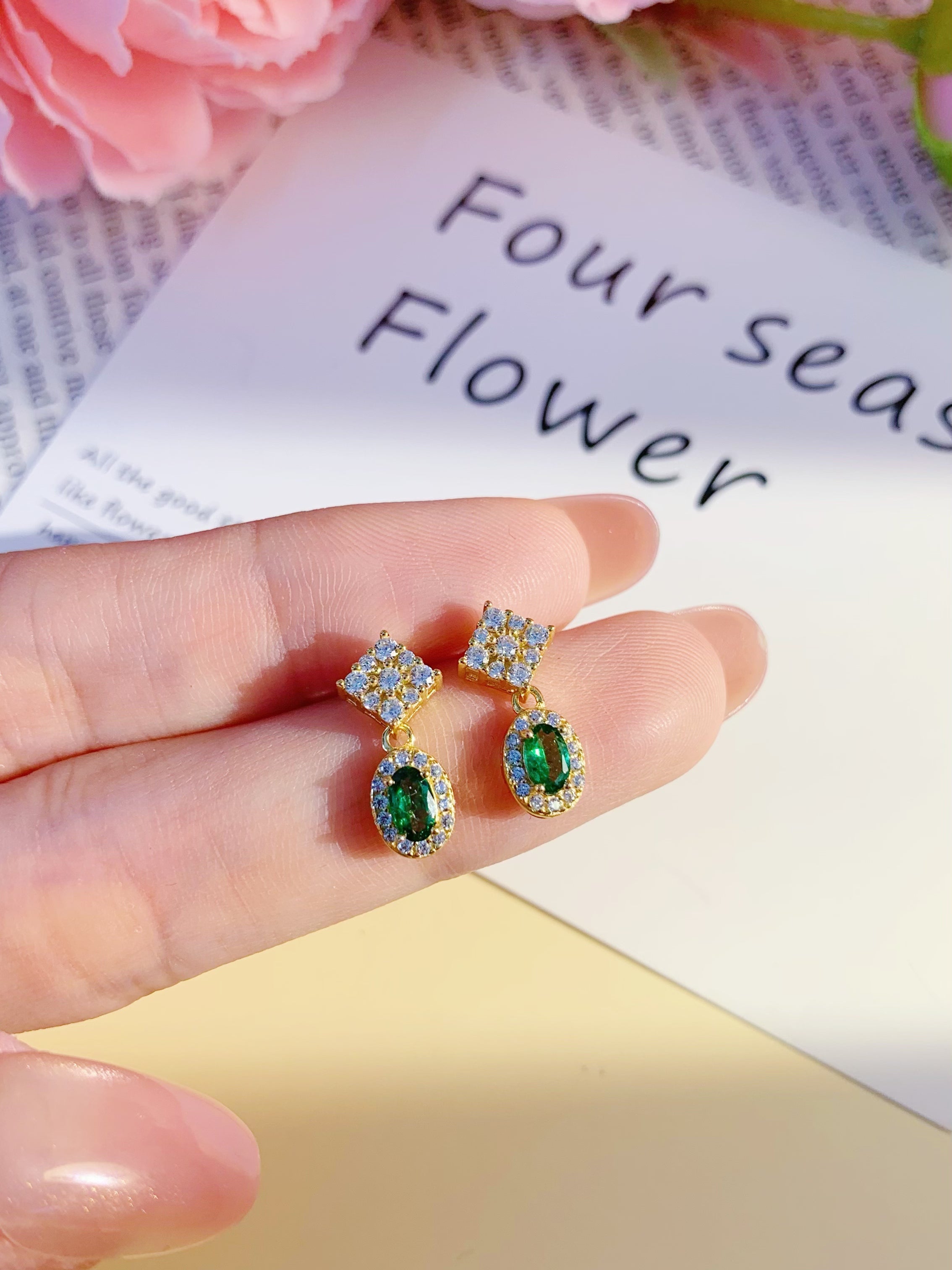 S925 Silver Natural Tsavorite Earrings Collection