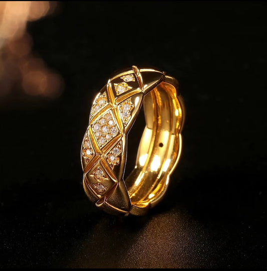 18K Gold Moissanite Ring GR005