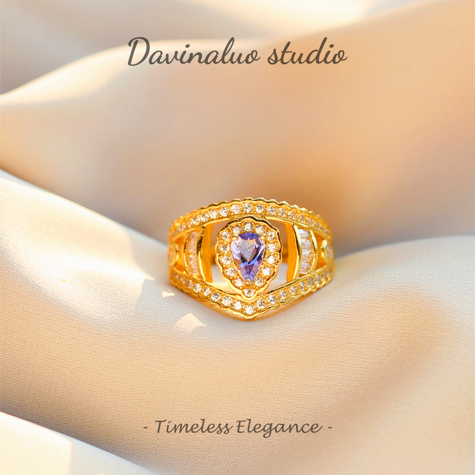 S925 Silber Natürlicher Tansanit Mode Vintage Ring TSR019