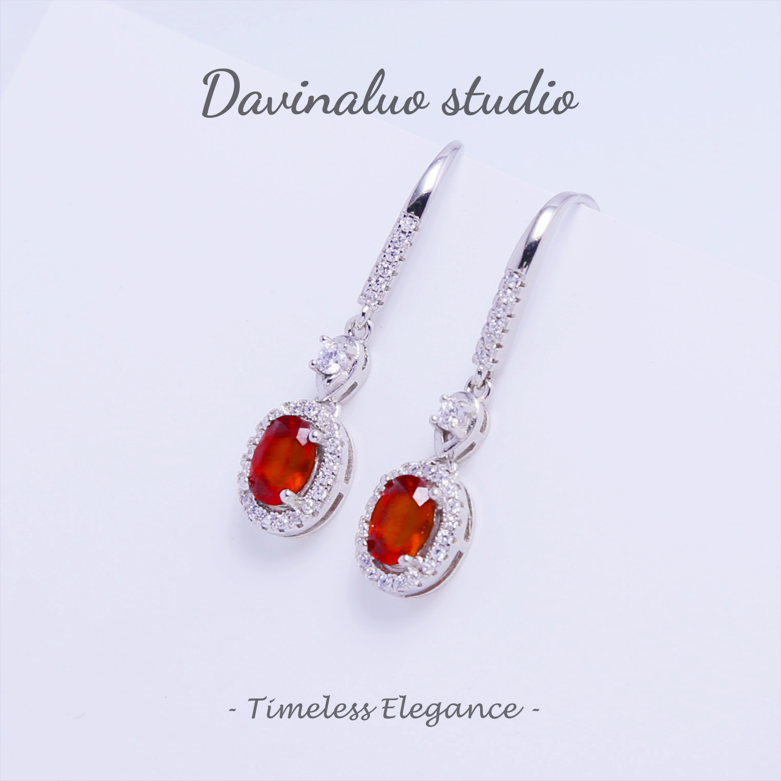 S925 Silber Natürlicher Granat Rot Oval Ohrringe SLSE011