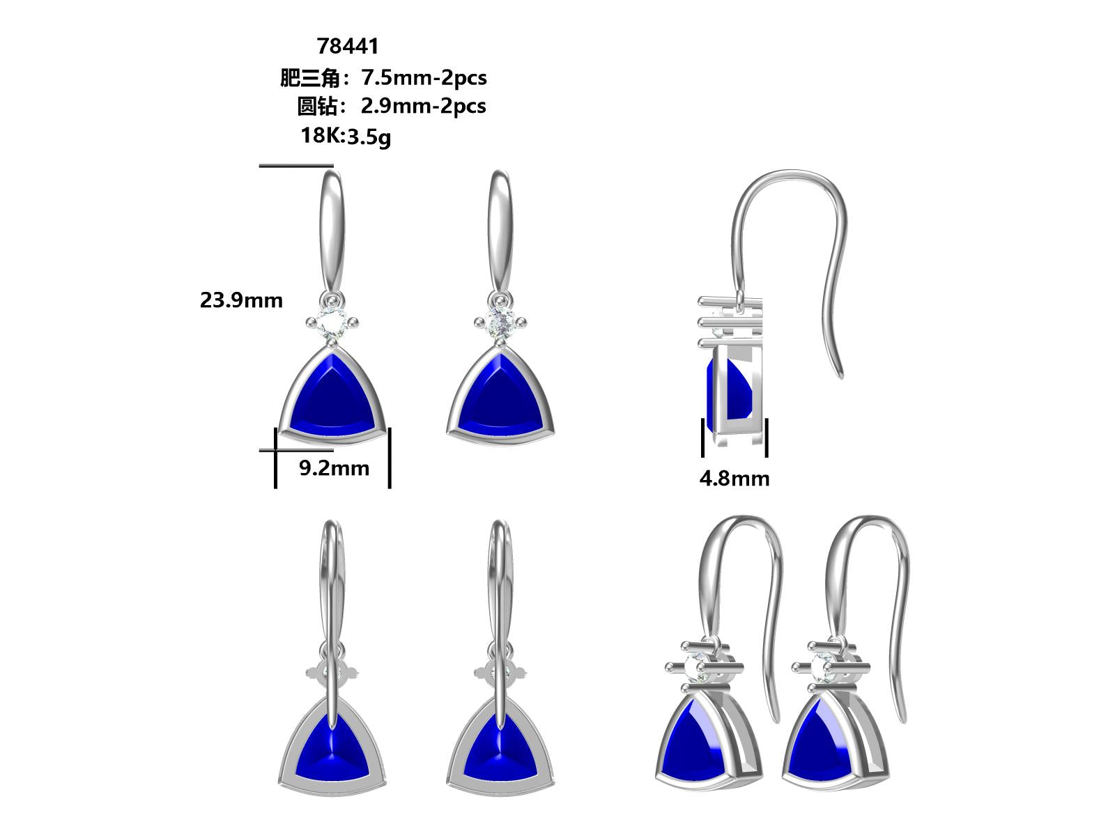 18K Gold Earrings Custome Link for Mel 4.21