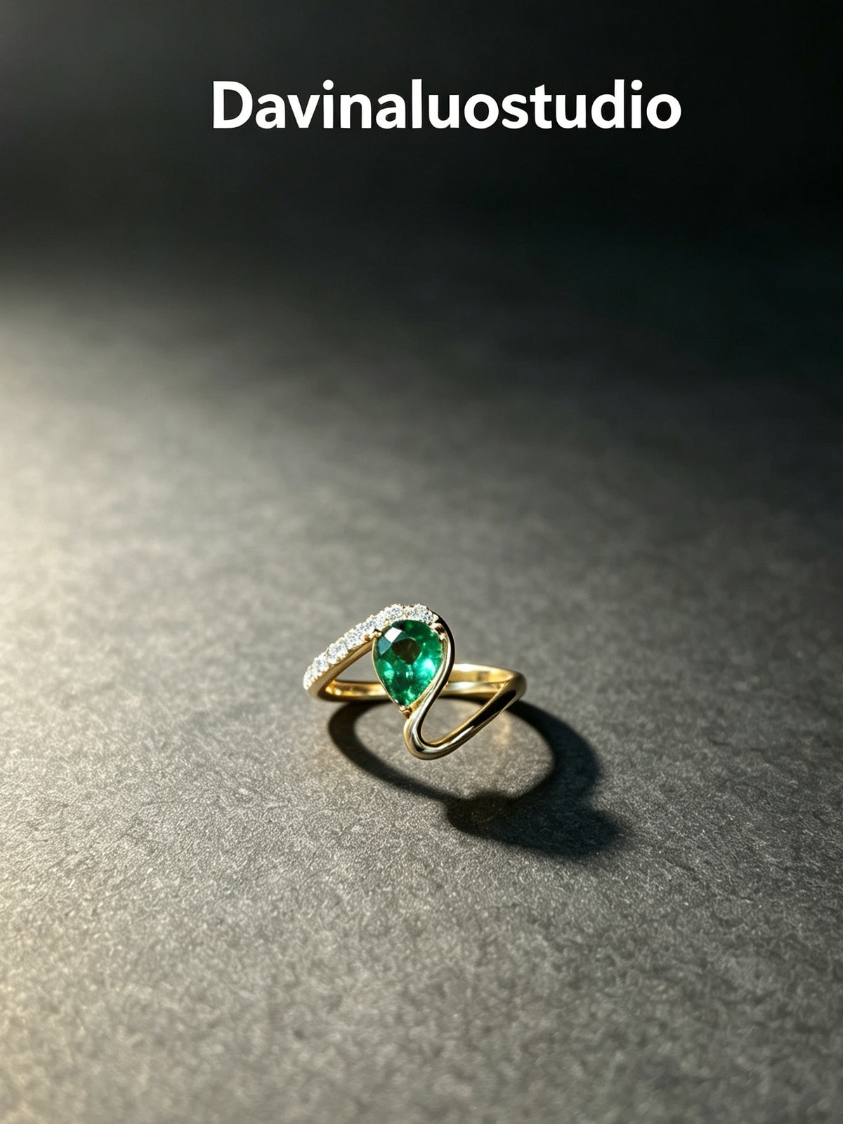 S925 Silver Slayer 18k gold plated Lab-grown Emerald Ring 1ct gem
