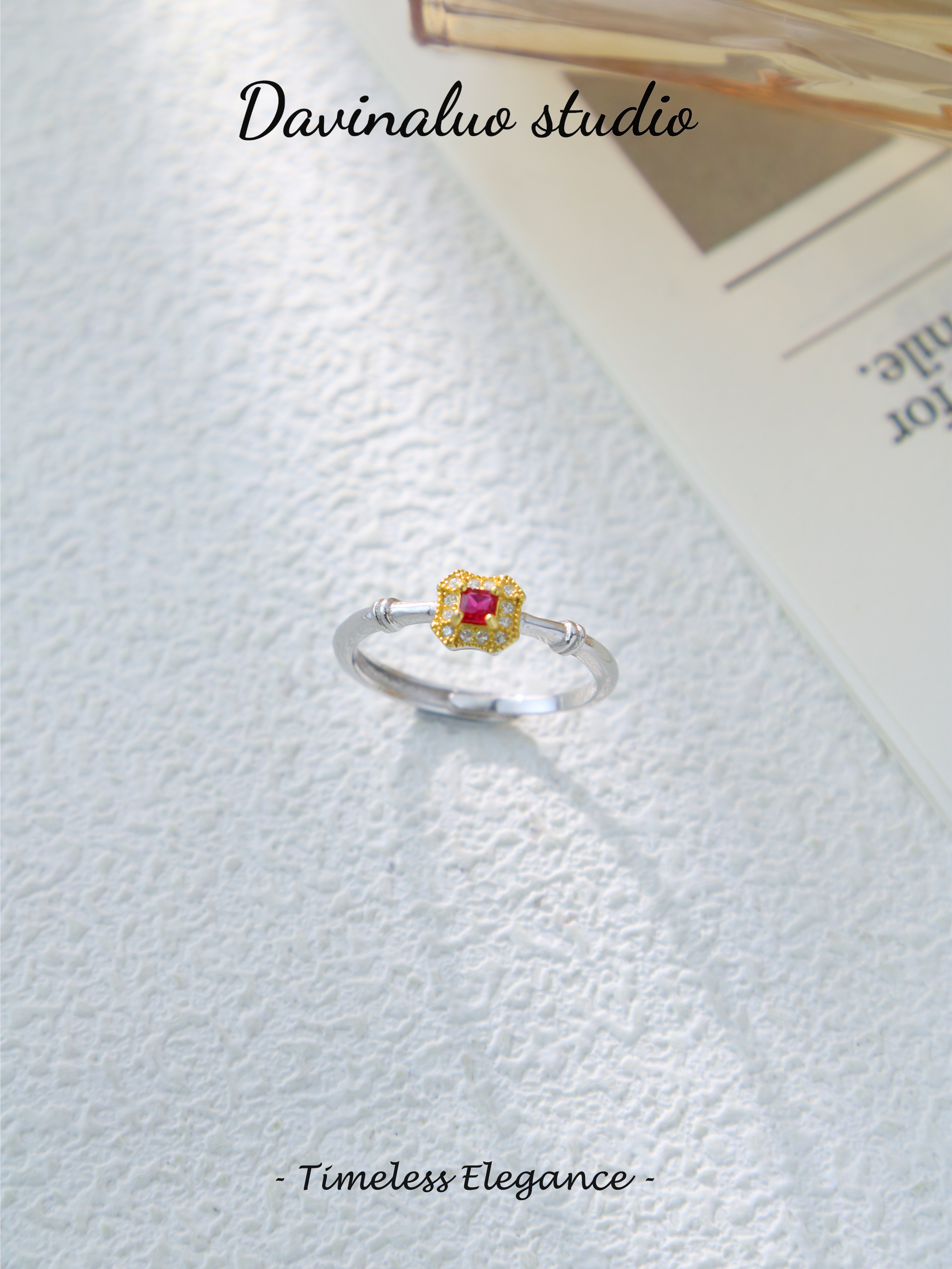S925 Silver Classic Square Cut Sapphire Ring