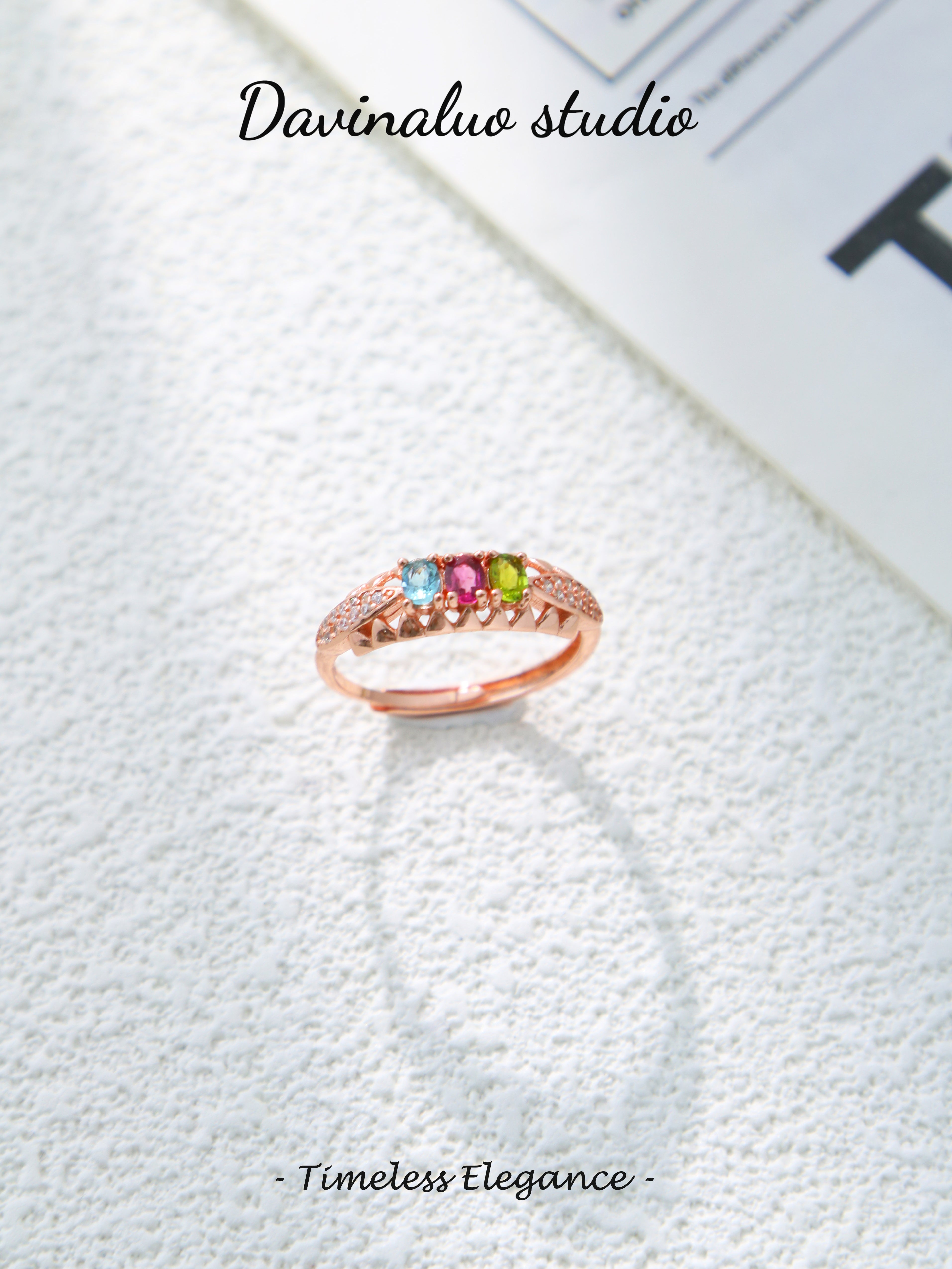S925 Rose Gold Classic Oval Cut Tourmaline Ring