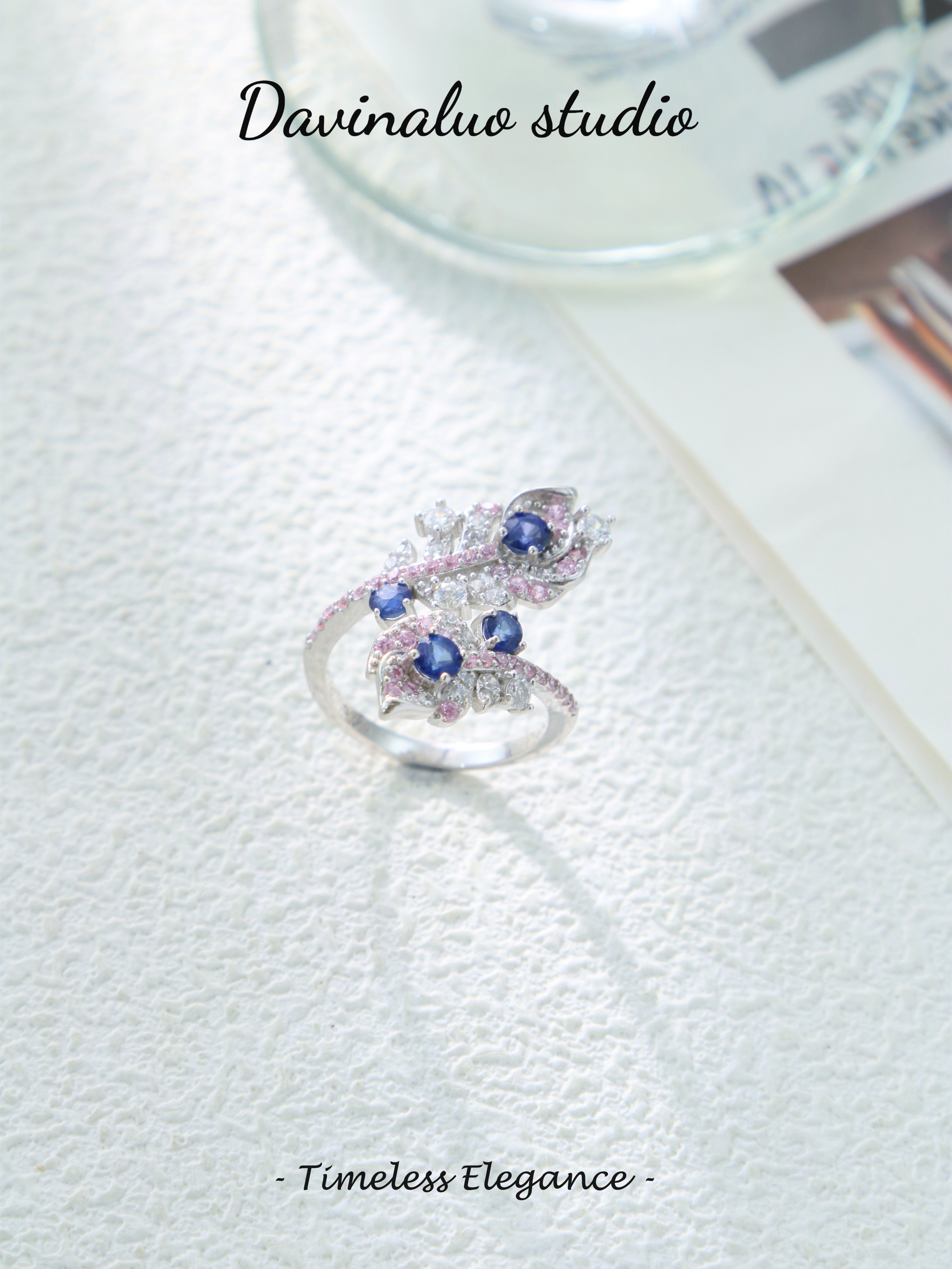 S925 Silver Classic Round Cut Sapphire Ring