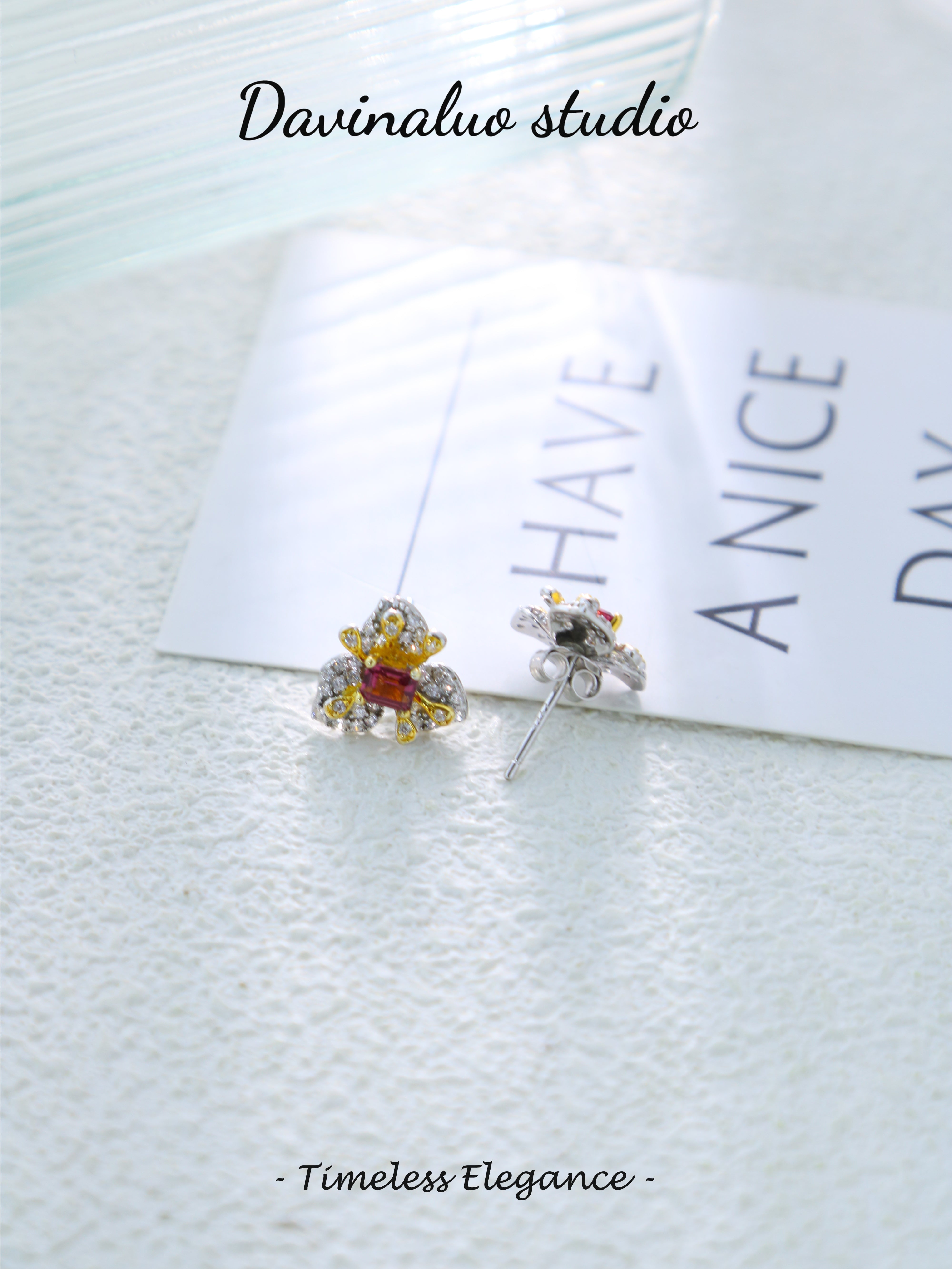 S925 Silver Emerald Cut Garnet Earrings