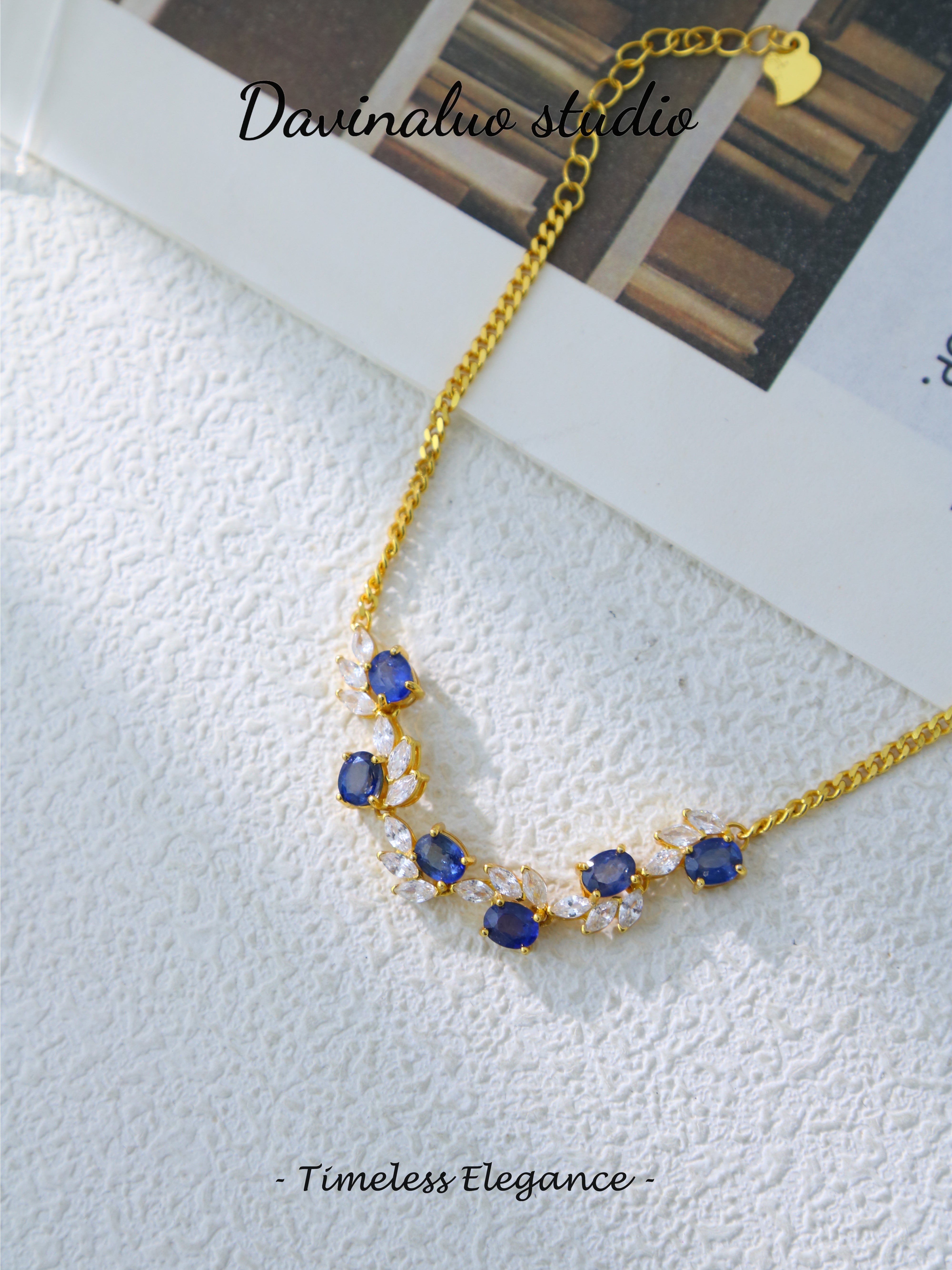 S925 Gold Simple Oval Cut Sapphire Bracelet