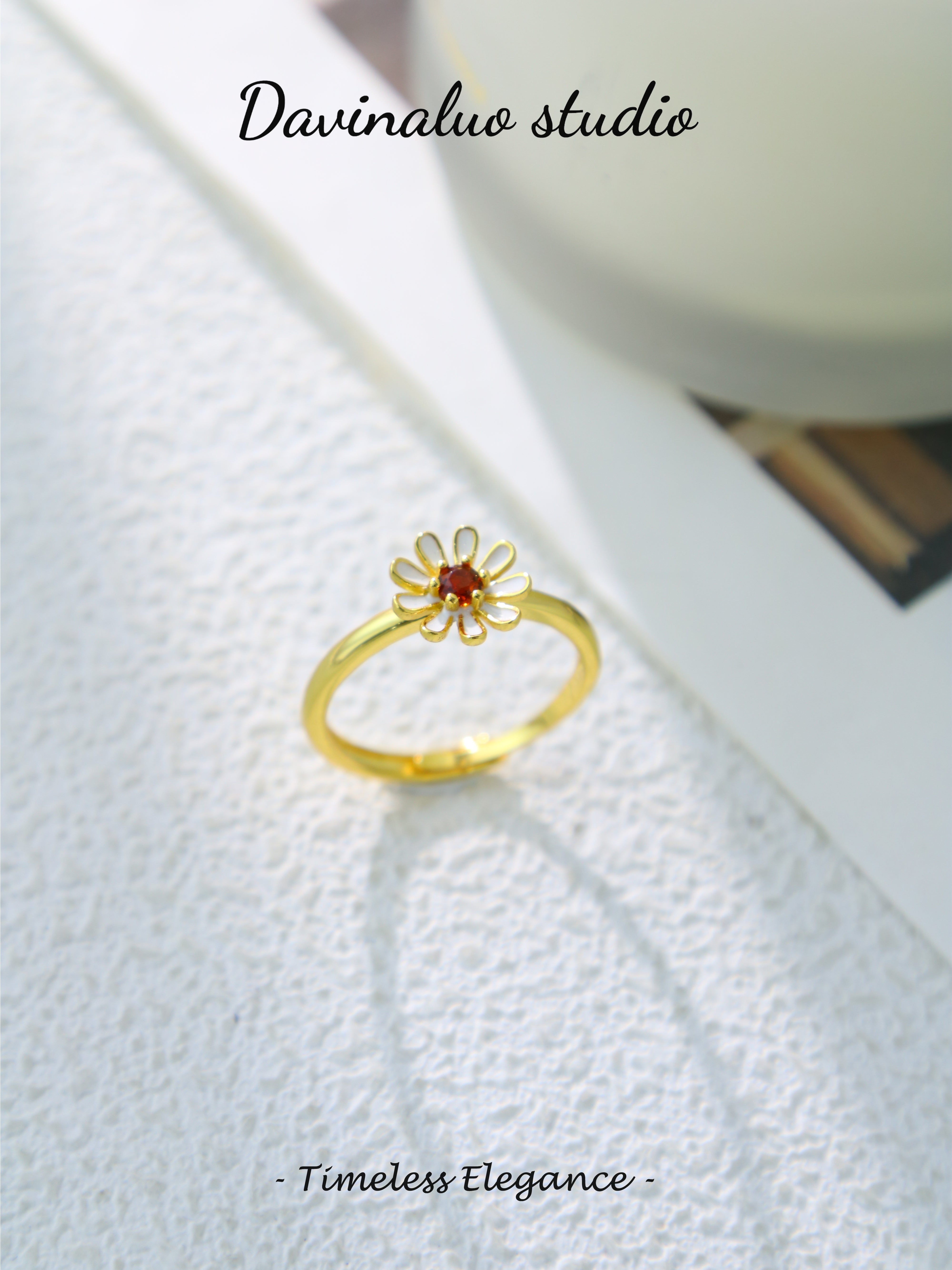 S925 Silver/Gold Simple Round Cut Sapphire Ring