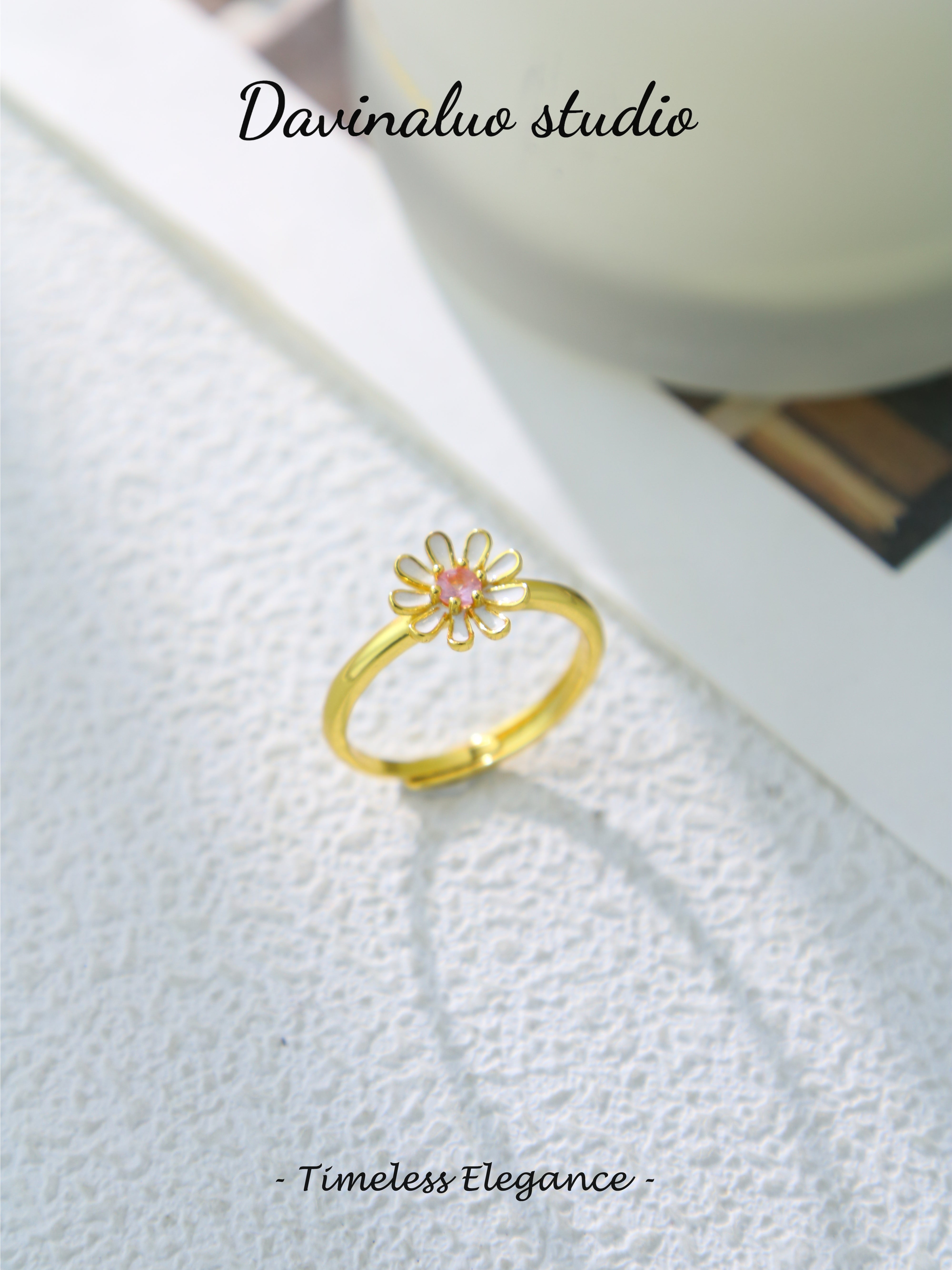 S925 Silver/Gold Simple Round Cut Sapphire Ring
