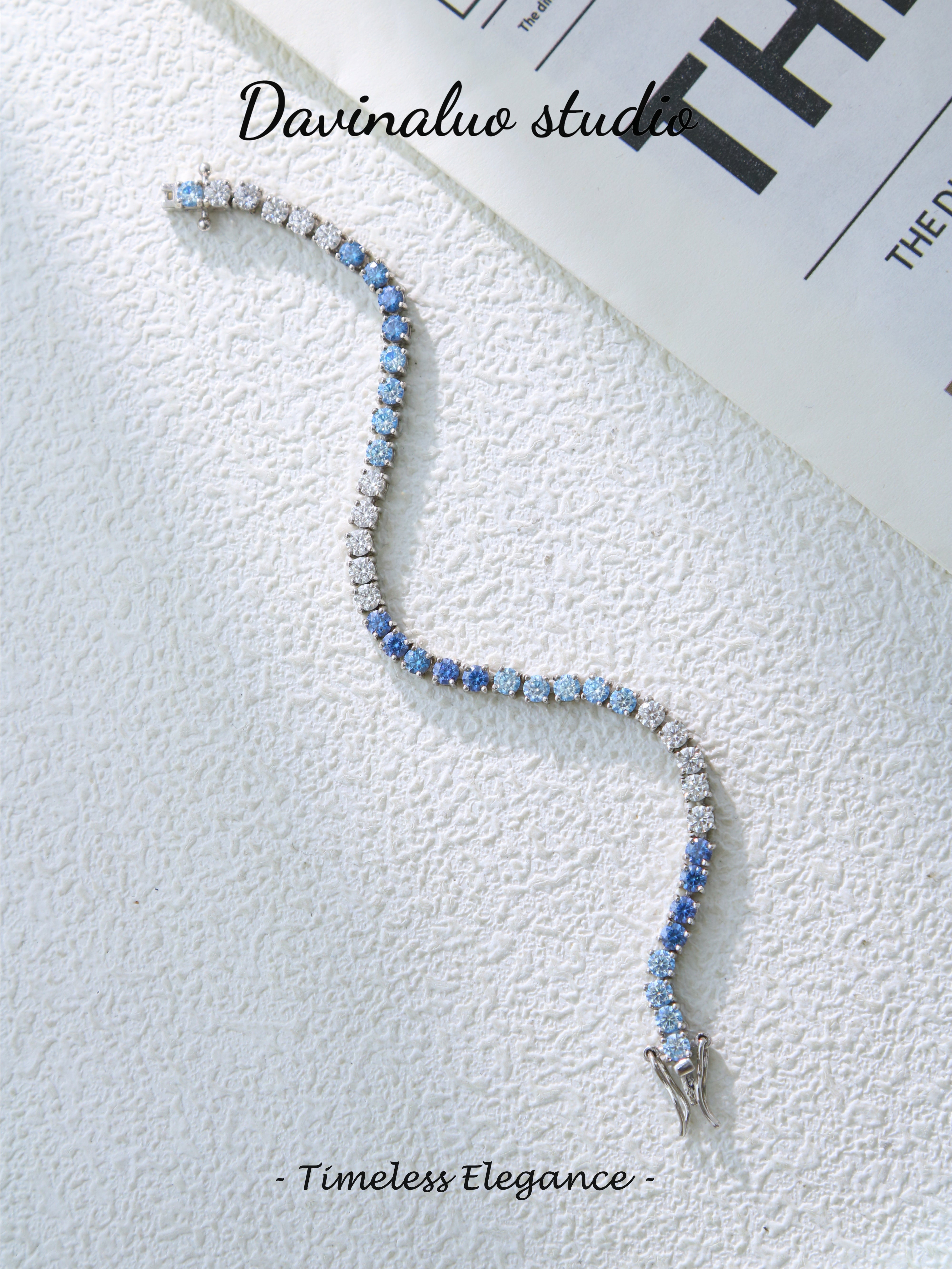 S925 Silver Simple Circular Cut Moissanite Bracelet