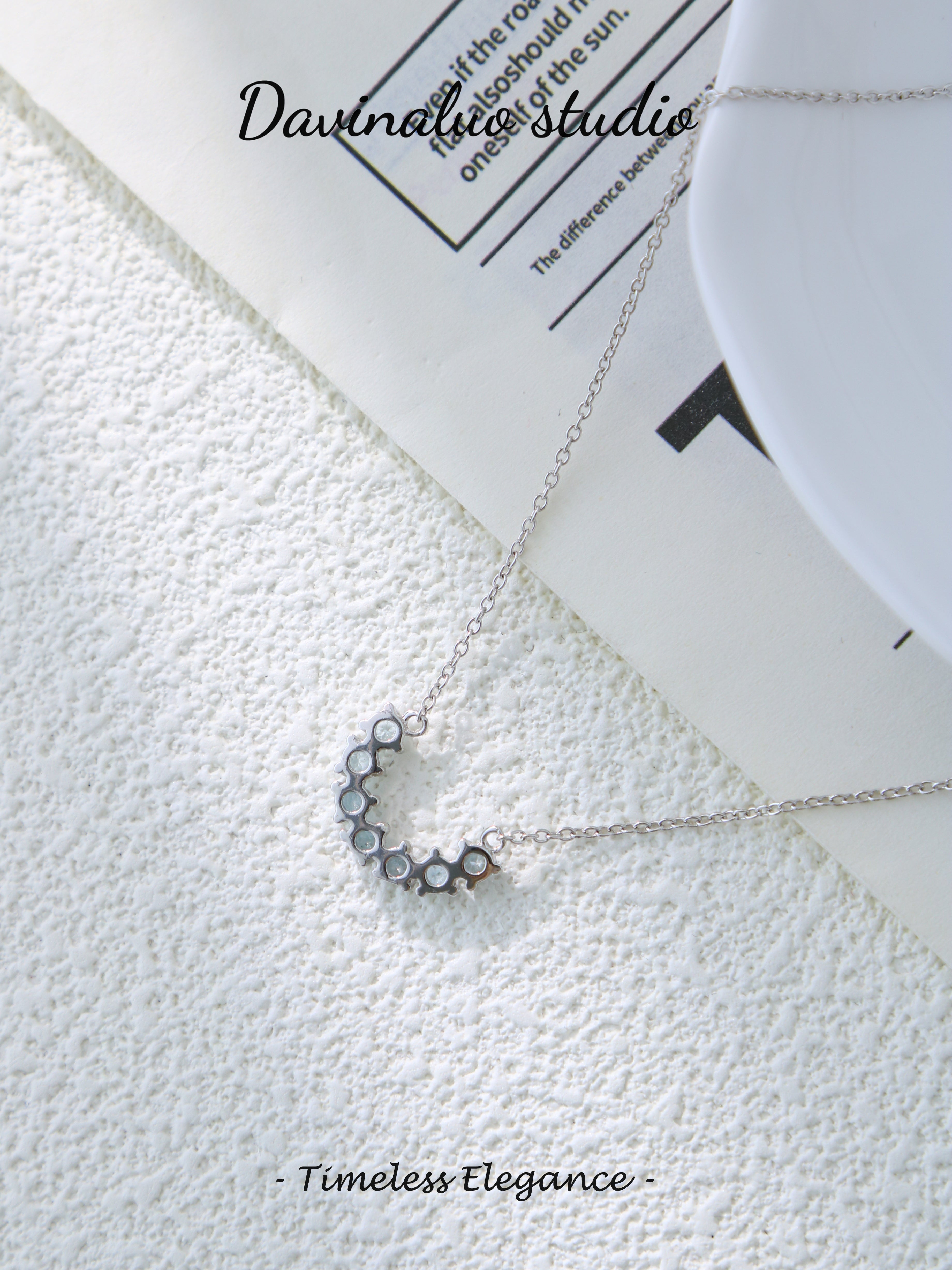 S925 Silver Simple Circular Cut Aquamarine Necklace