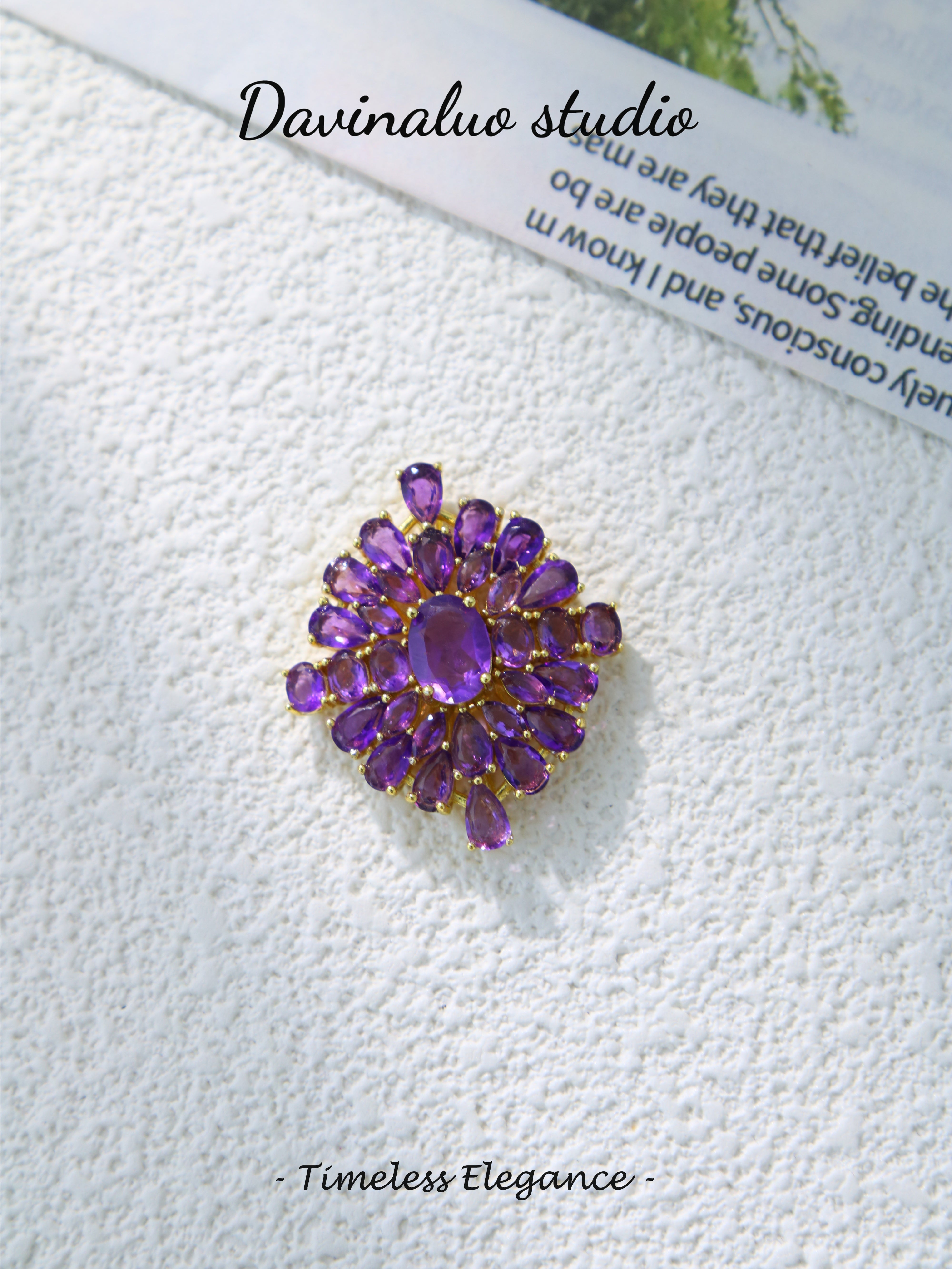 S925 Silver/Gold Classic Oval Cut Amethyst Pendant