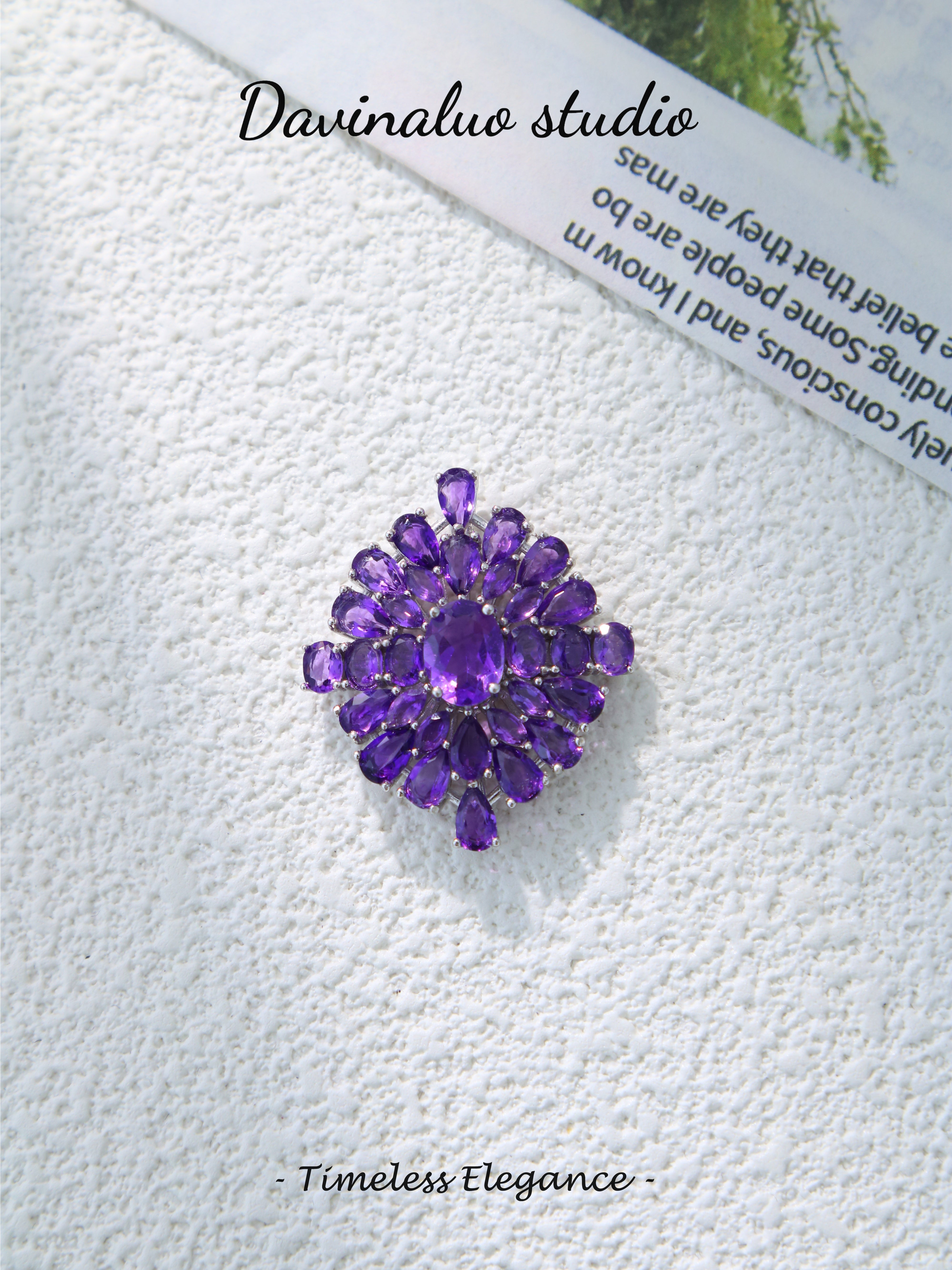 S925 Silver/Gold Classic Oval Cut Amethyst Pendant