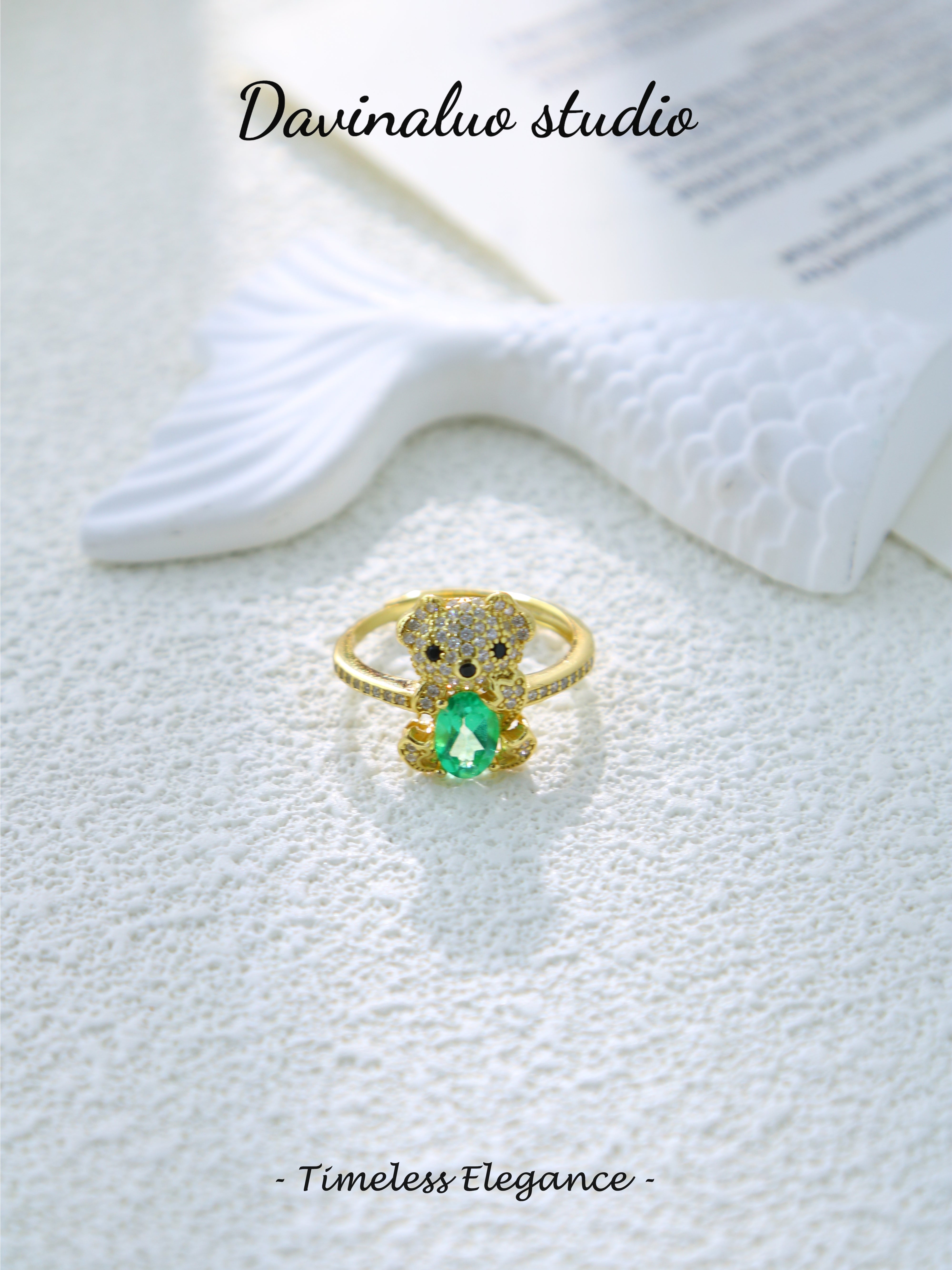 S925 Gold Cute Oval Cut Topaz Ring
