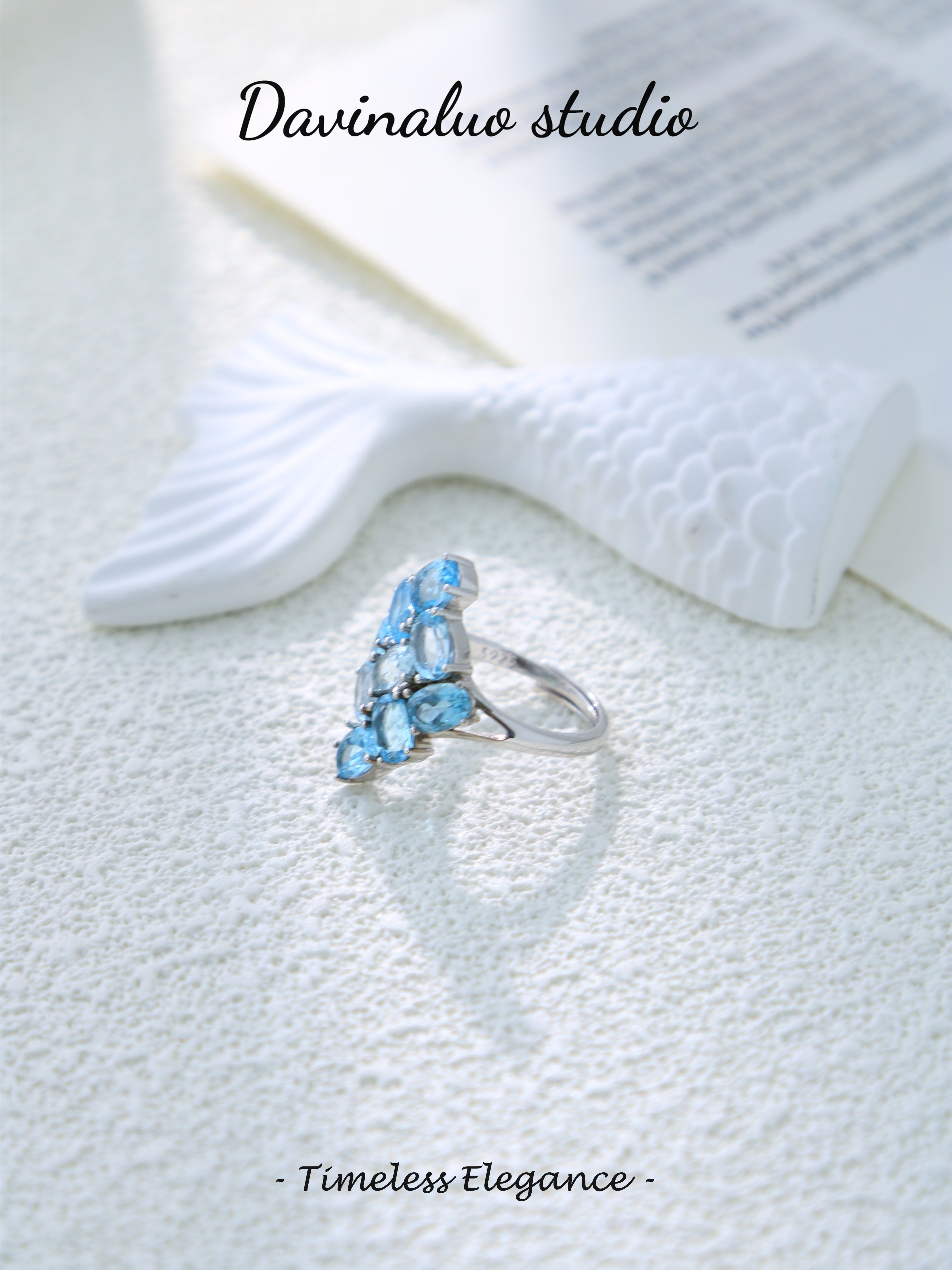 S925 Silver Classic Oval Cut Topaz Ring