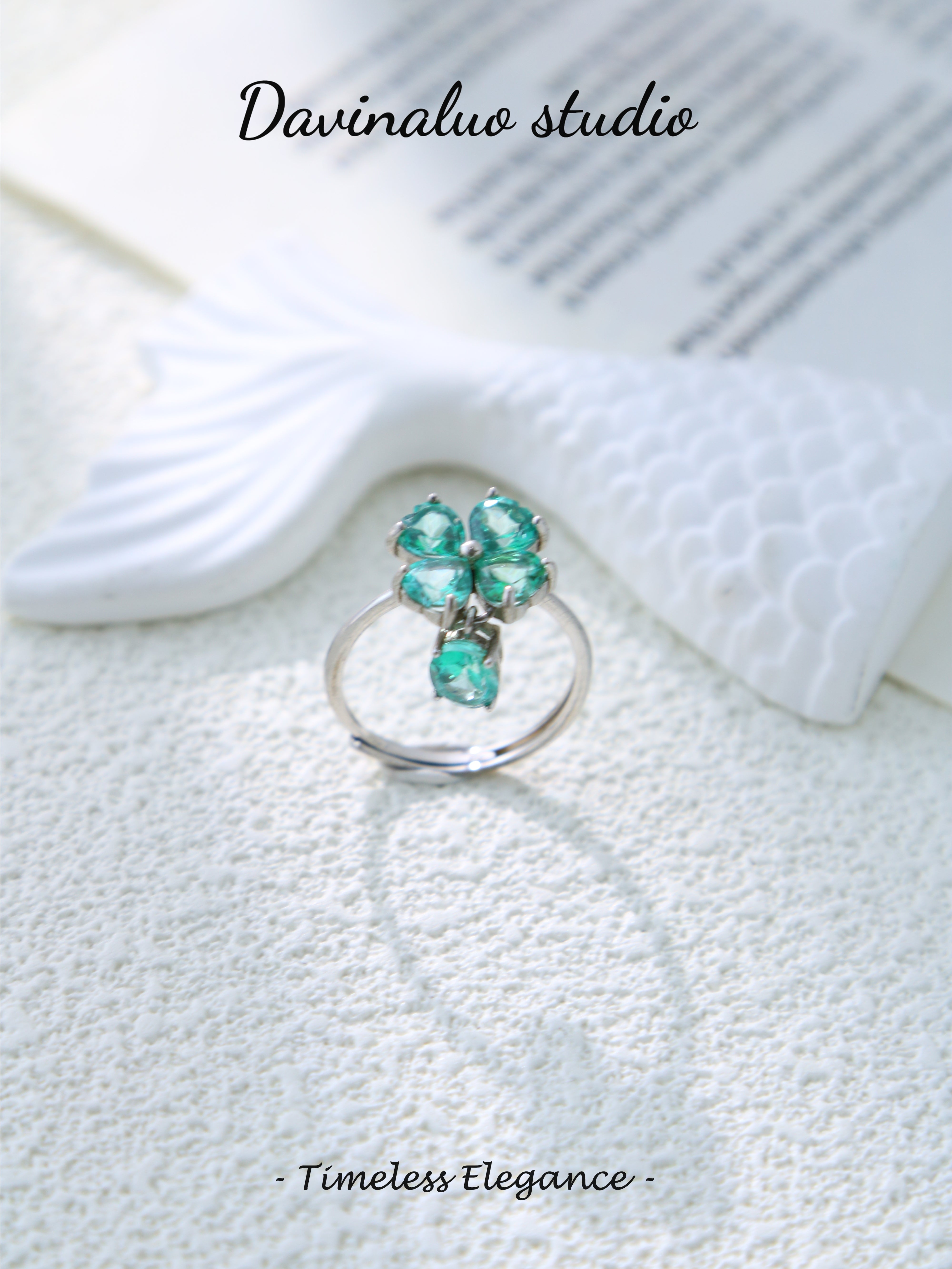 S925 Silver Simple Heart Shaped Cut Topaz Ring