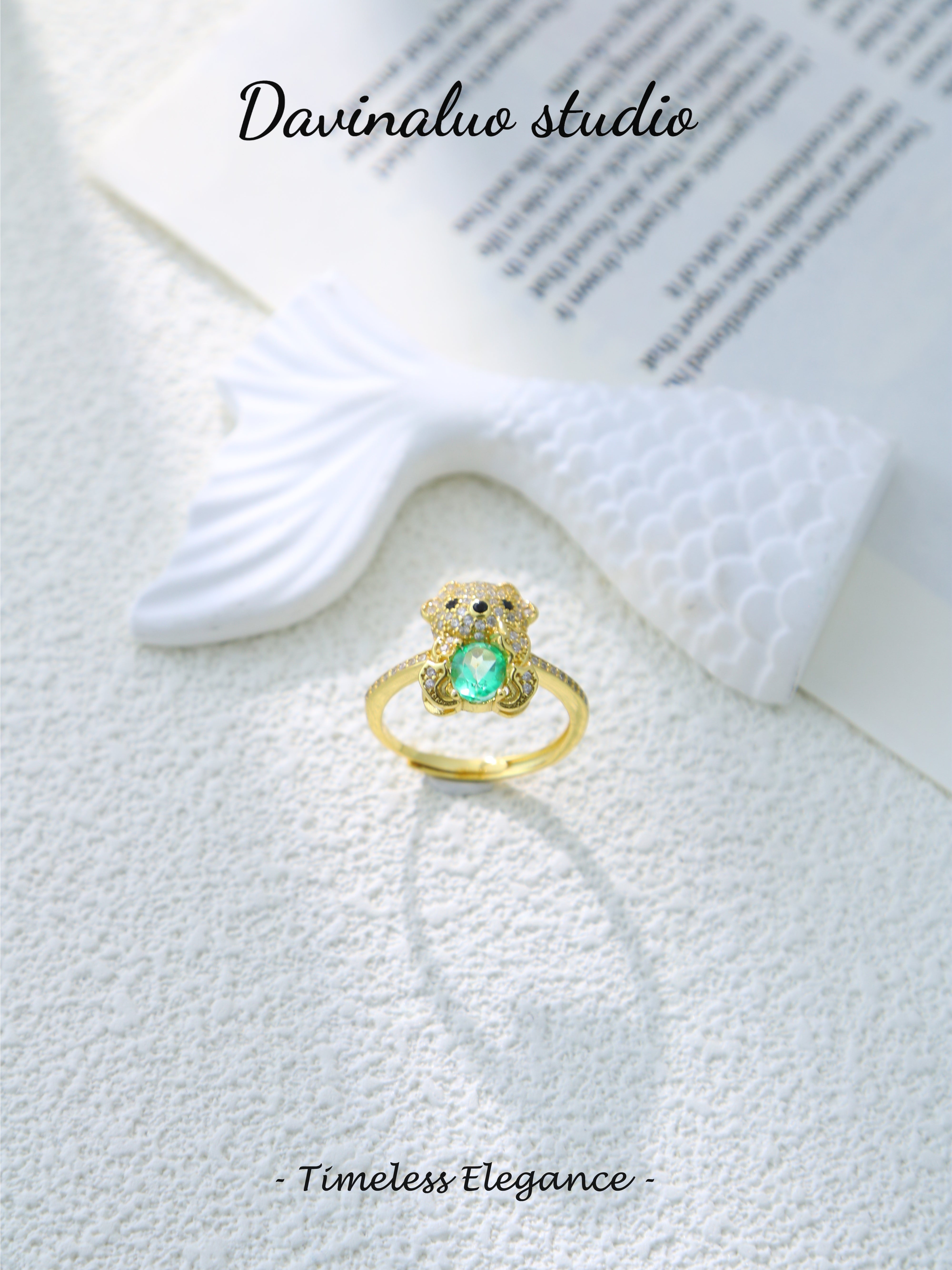 S925 Gold Cute Oval Cut Topaz Ring