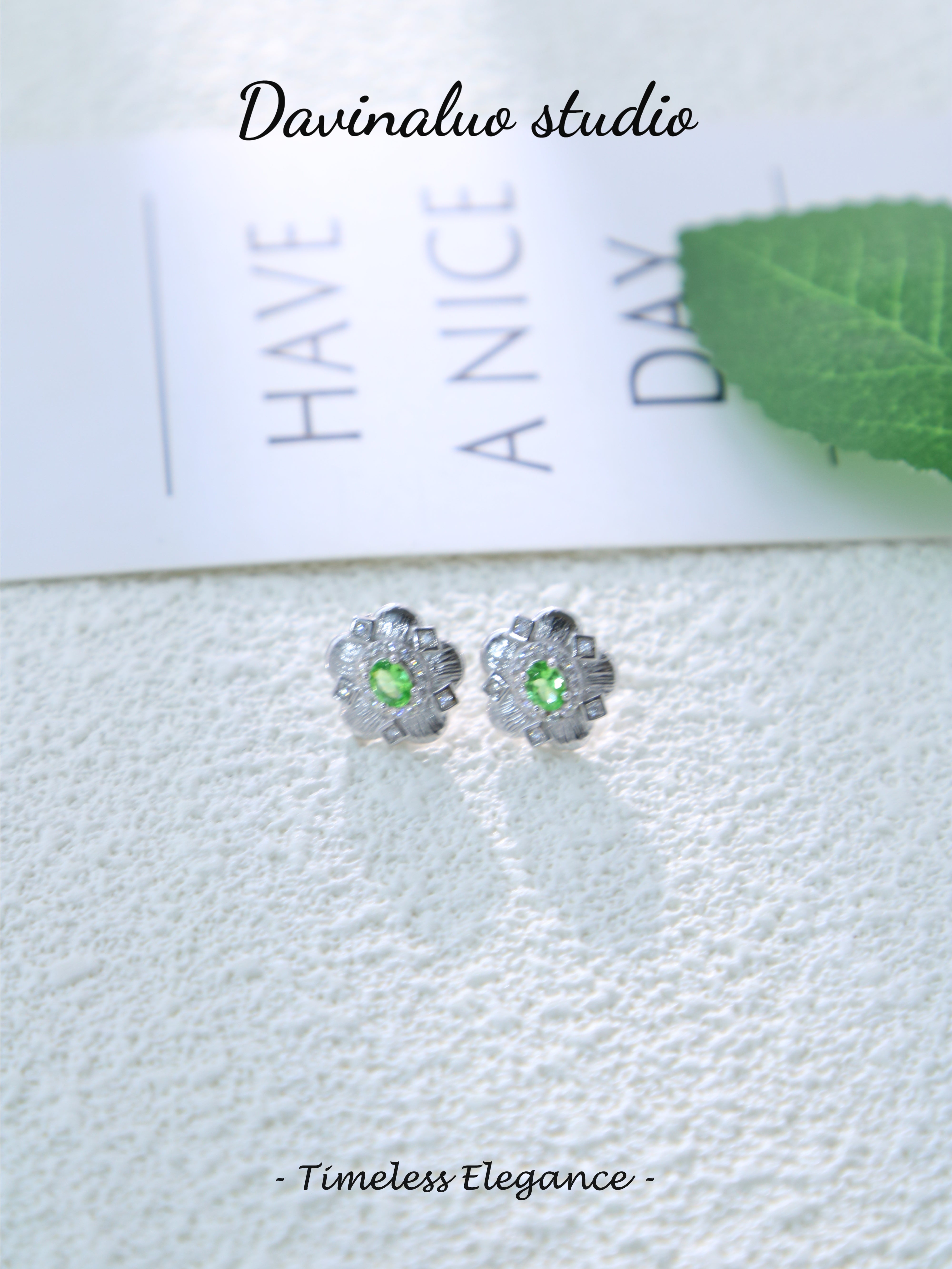 S925 Silver Classic Oval Cut Tsavorite Earrings