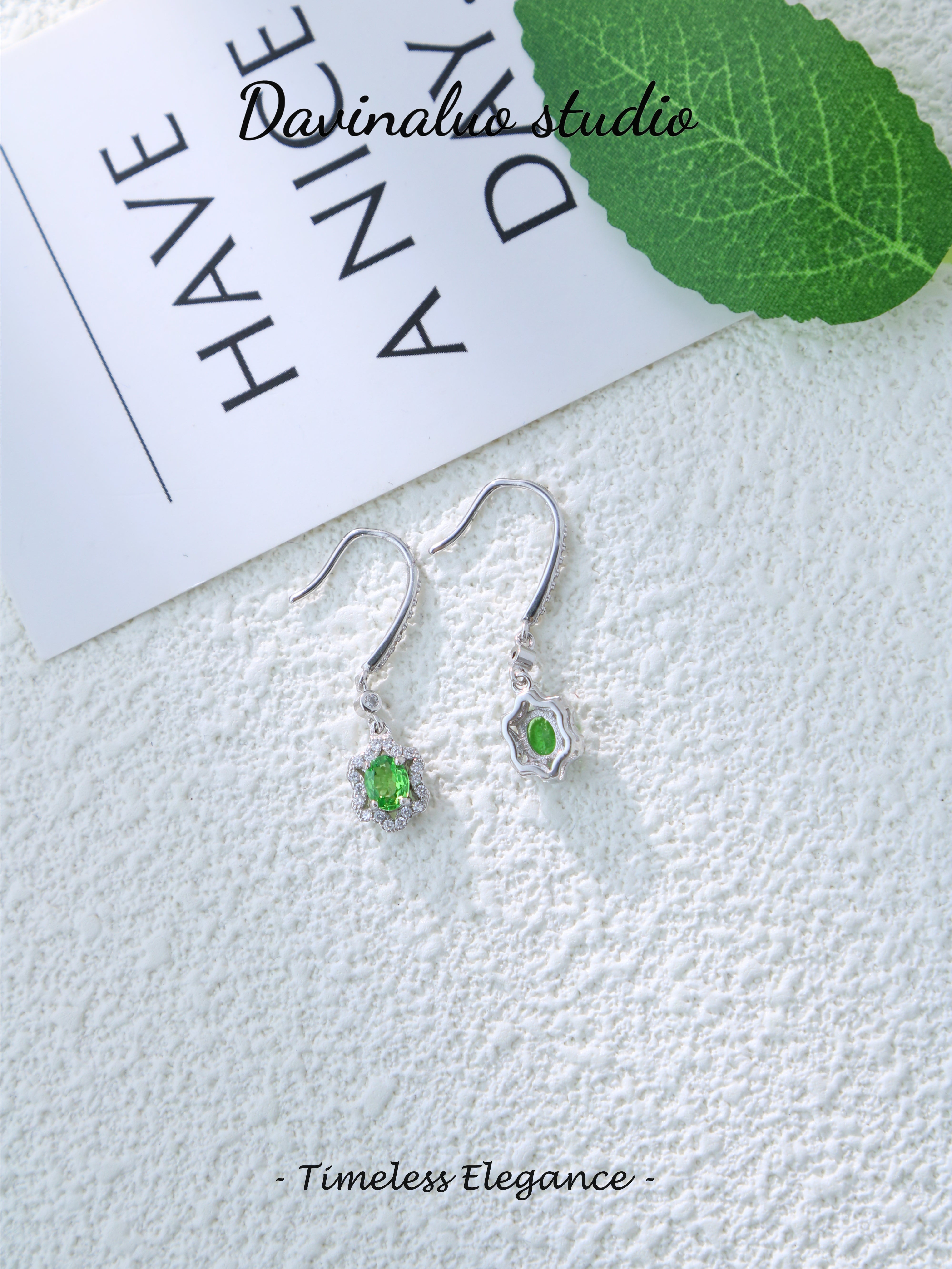 S925 Silver Gorgeous Oval Cut Tsavorite Earrings