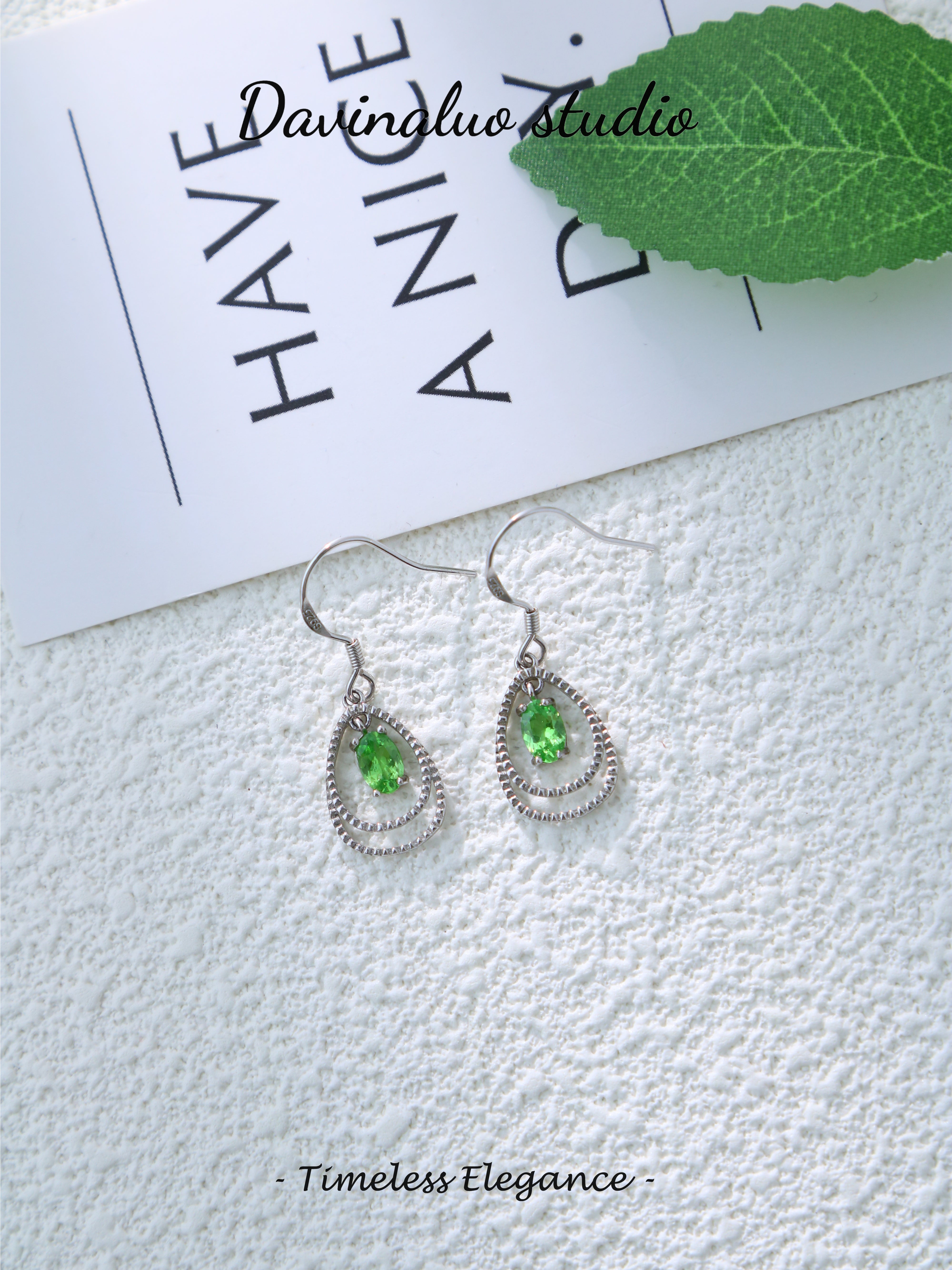 S925 Silver Gorgeous Oval Cut Tsavorite Earrings