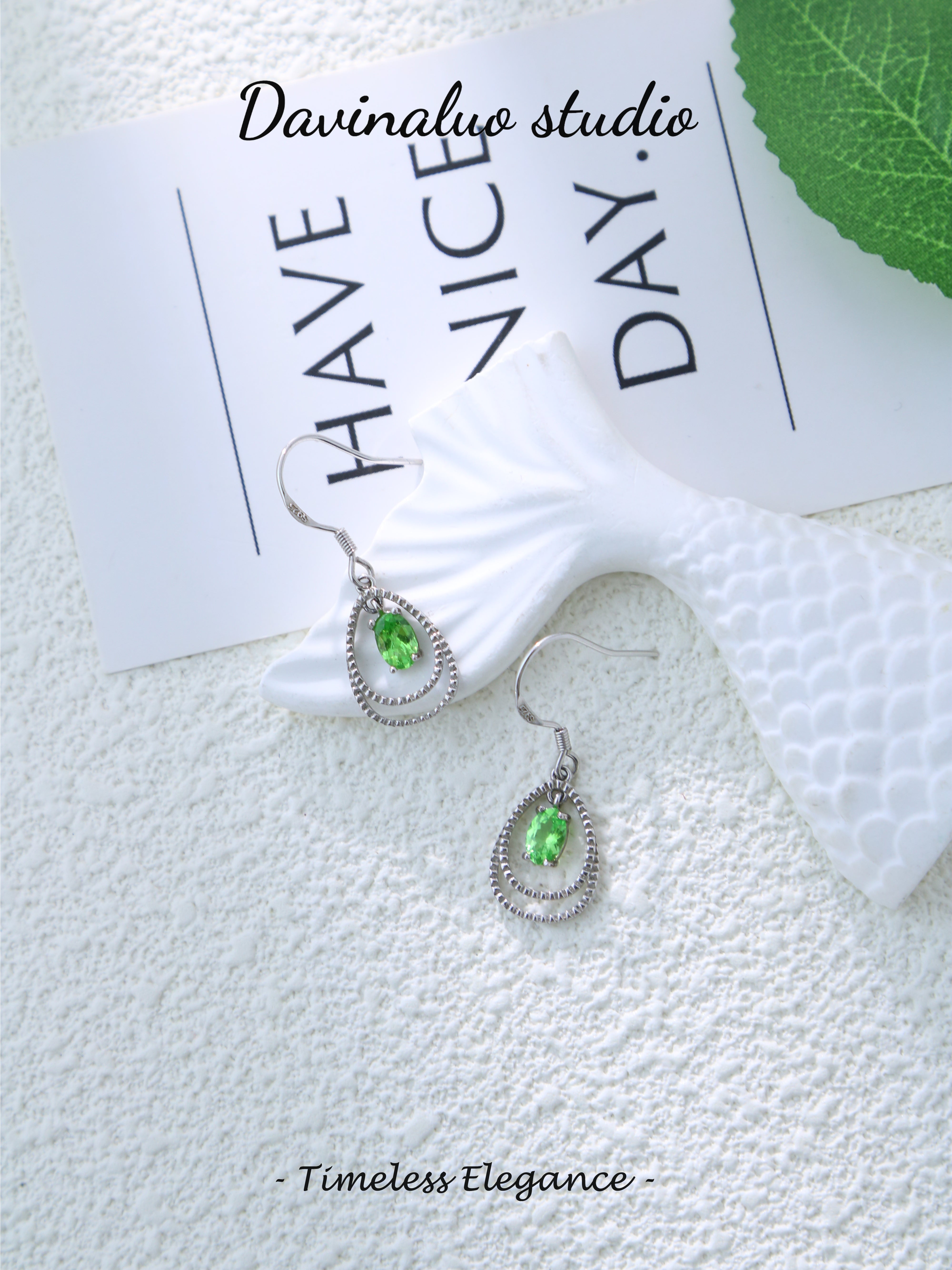 S925 Silver Gorgeous Oval Cut Tsavorite Earrings