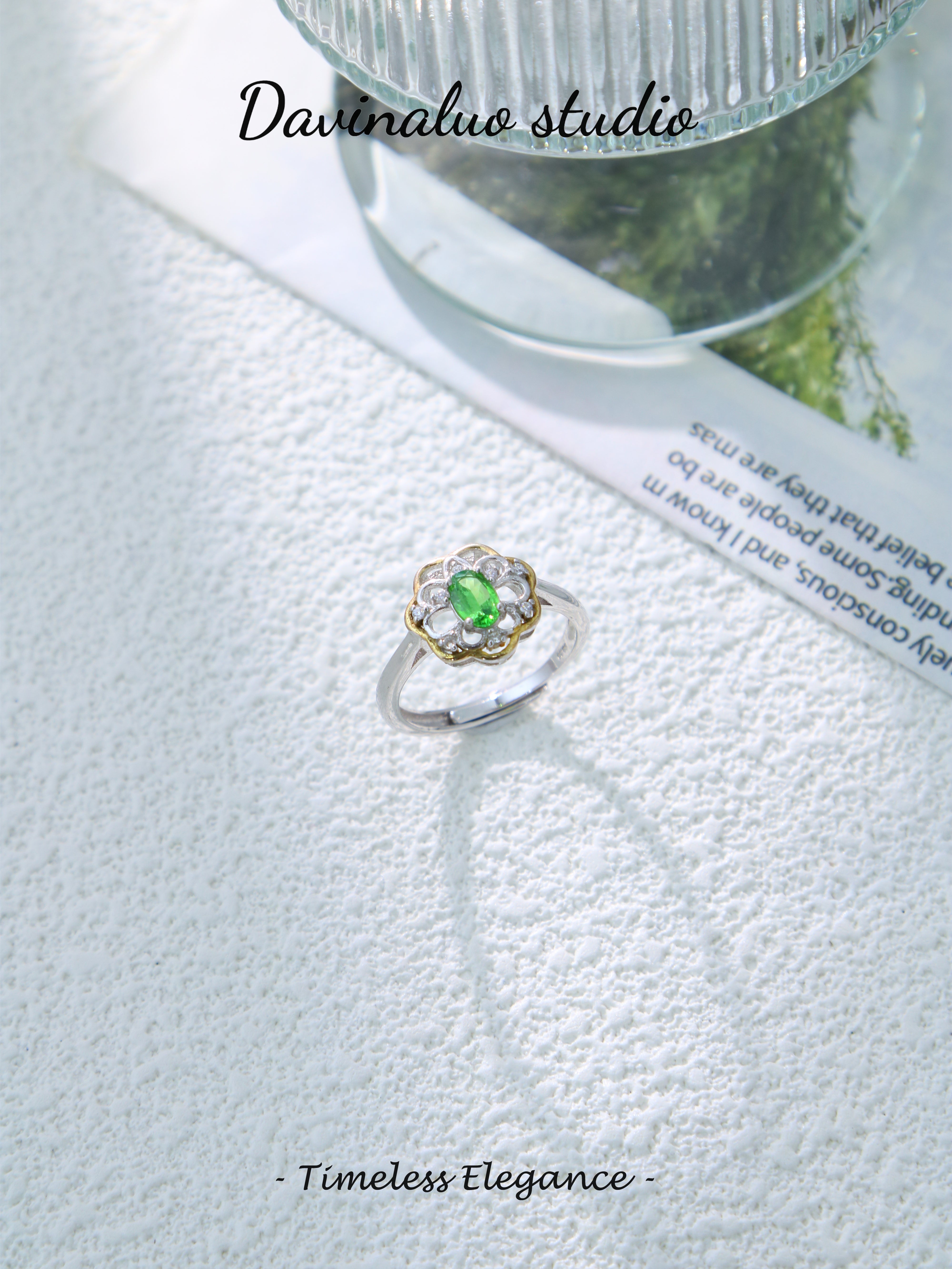 S925 Silver Classic Oval Cut Tsavorite Ring