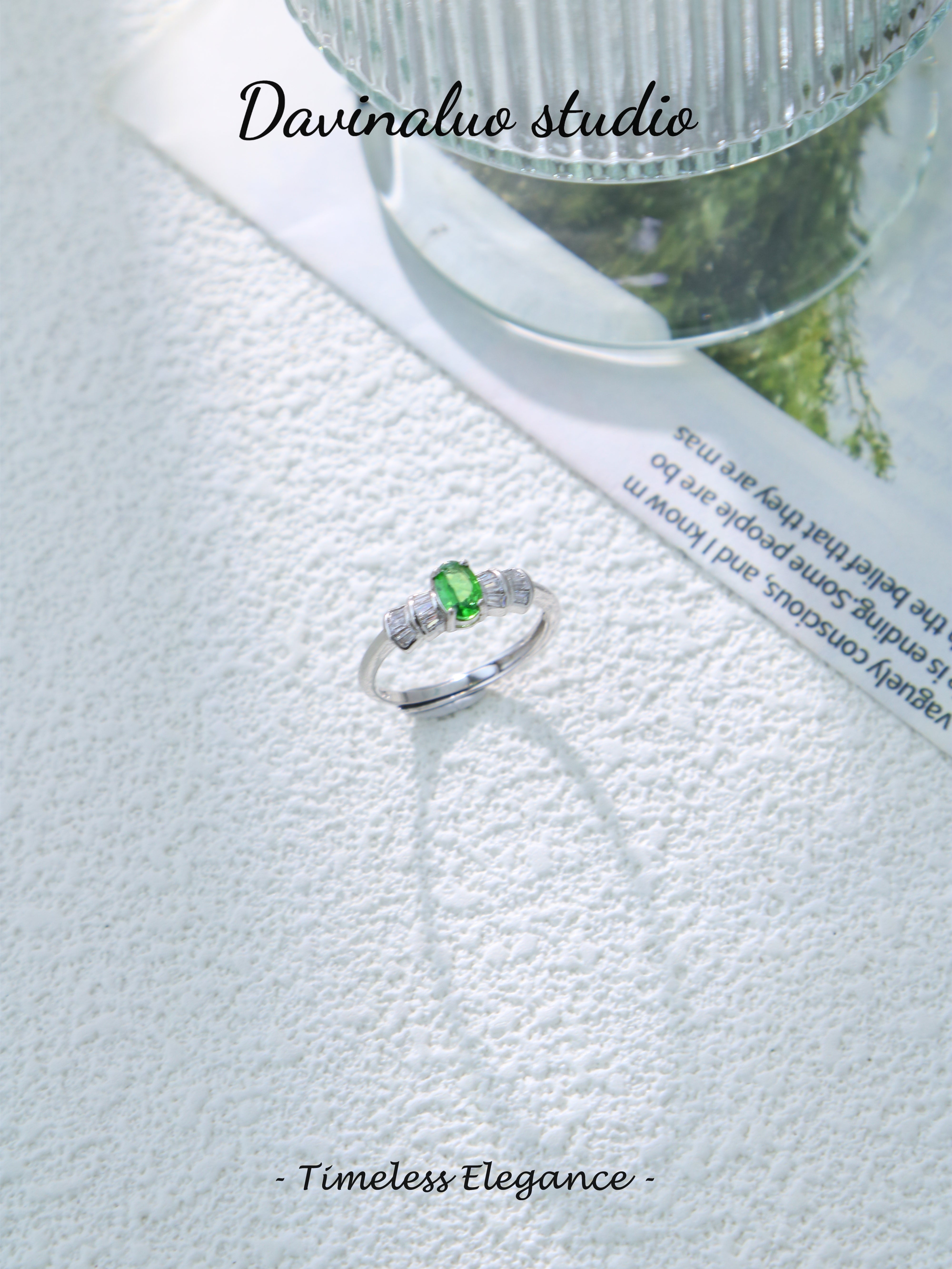 S925 Silver Classic Oval Cut Tsavorite Ring