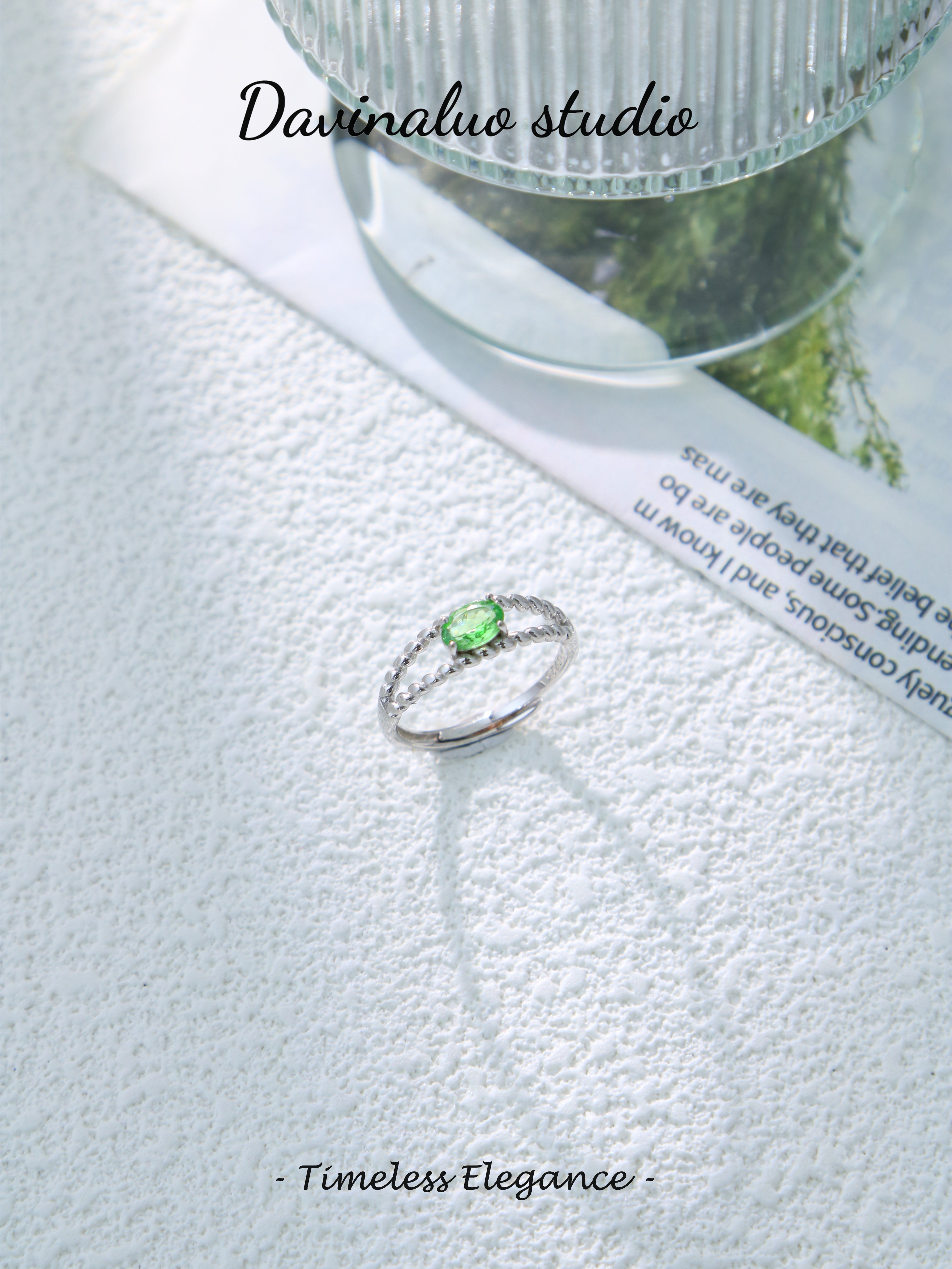S925 Silver Classic Oval Cut Tsavorite Ring