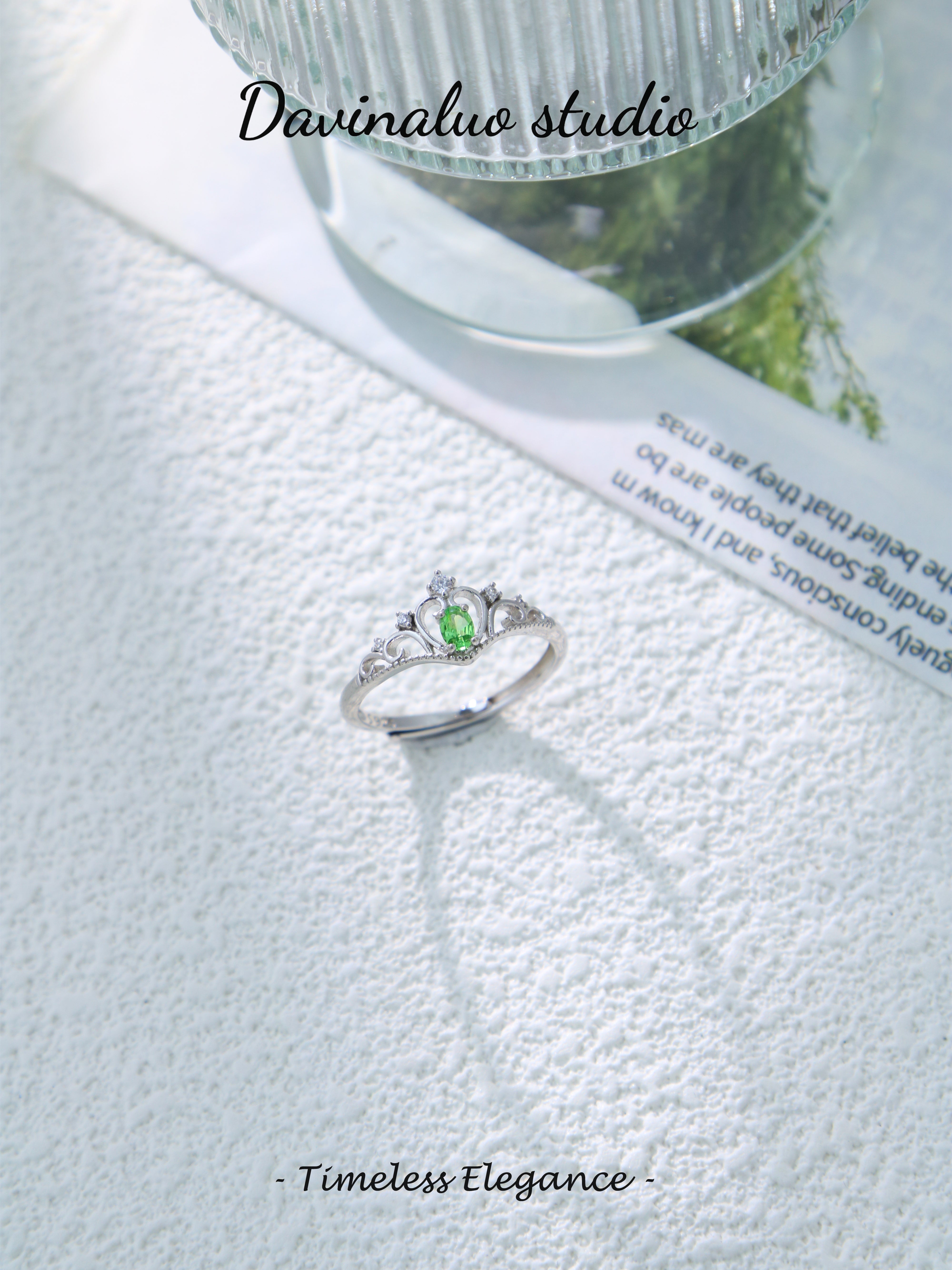 S925 Silver Classic Oval Cut Tsavorite Ring