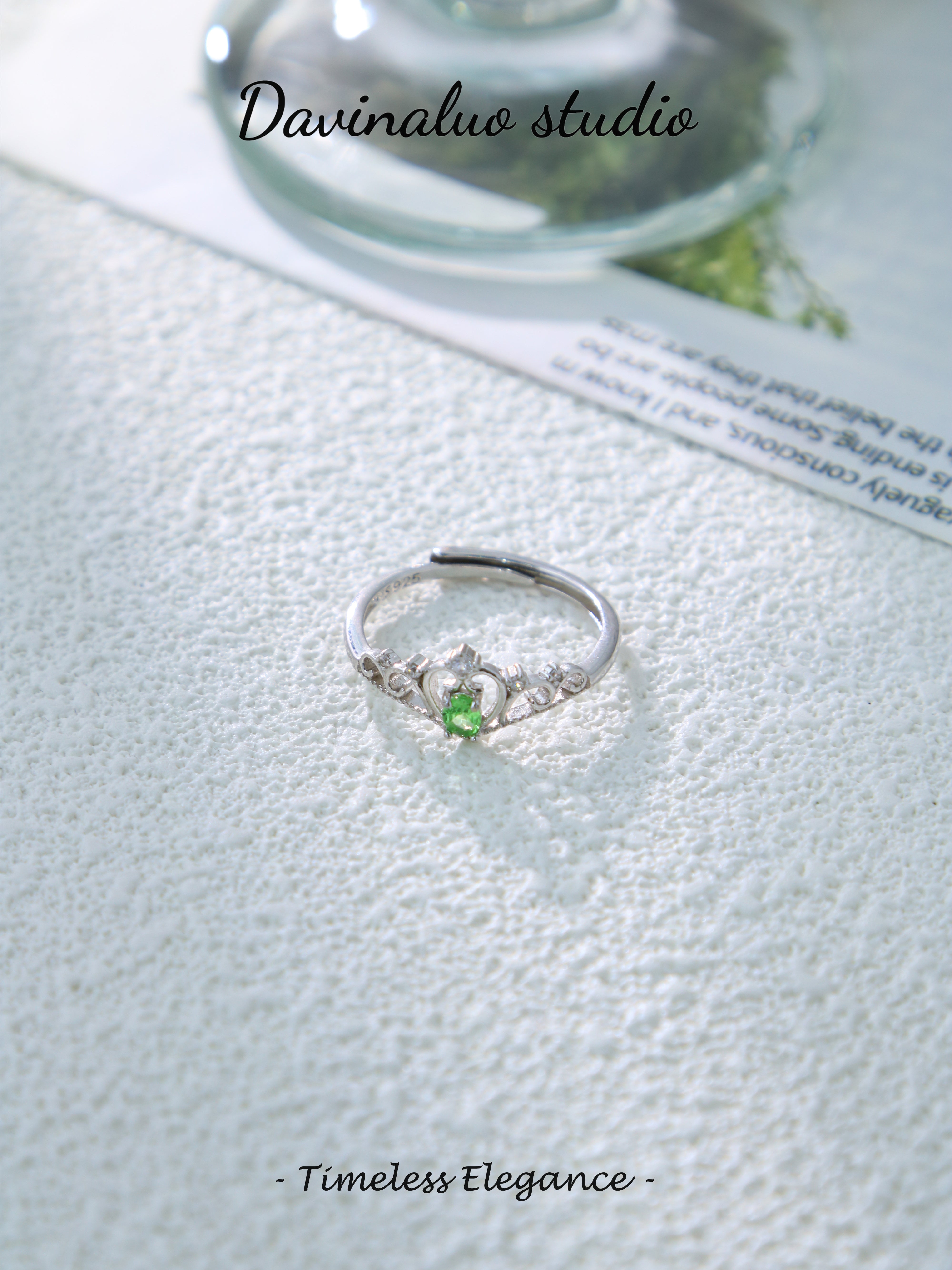 S925 Silver Classic Oval Cut Tsavorite Ring