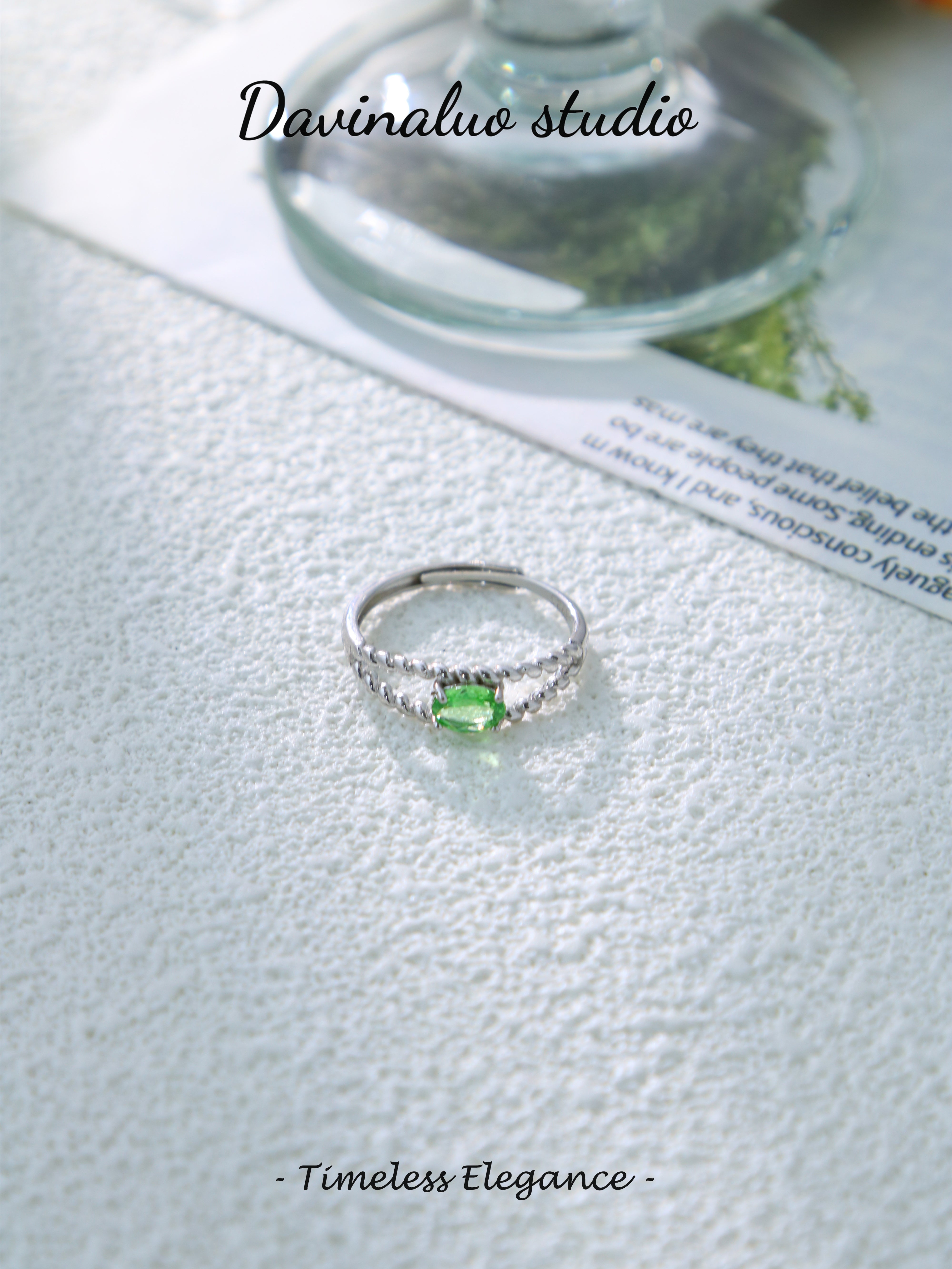 S925 Silver Classic Oval Cut Tsavorite Ring