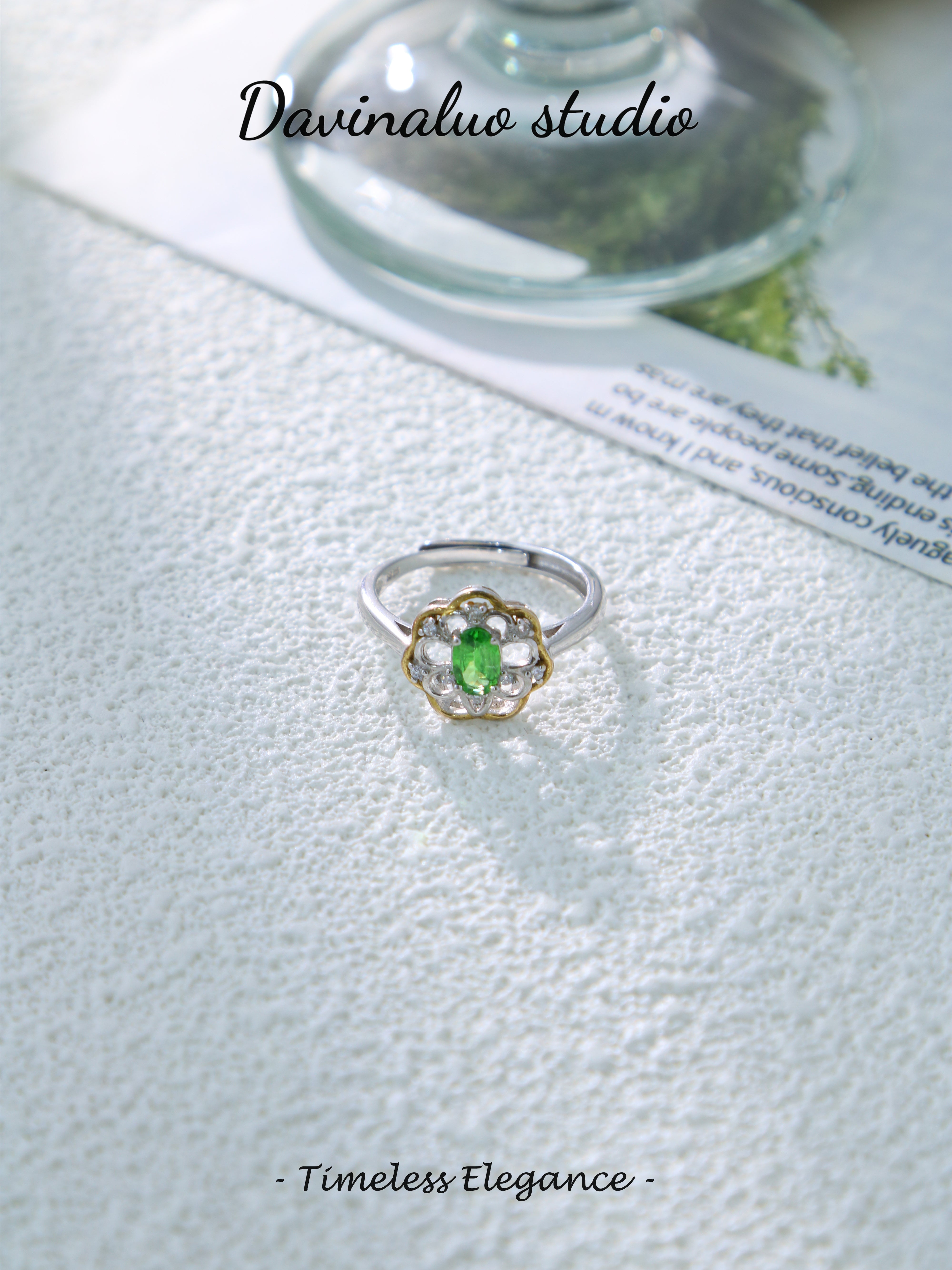 S925 Silver Classic Oval Cut Tsavorite Ring