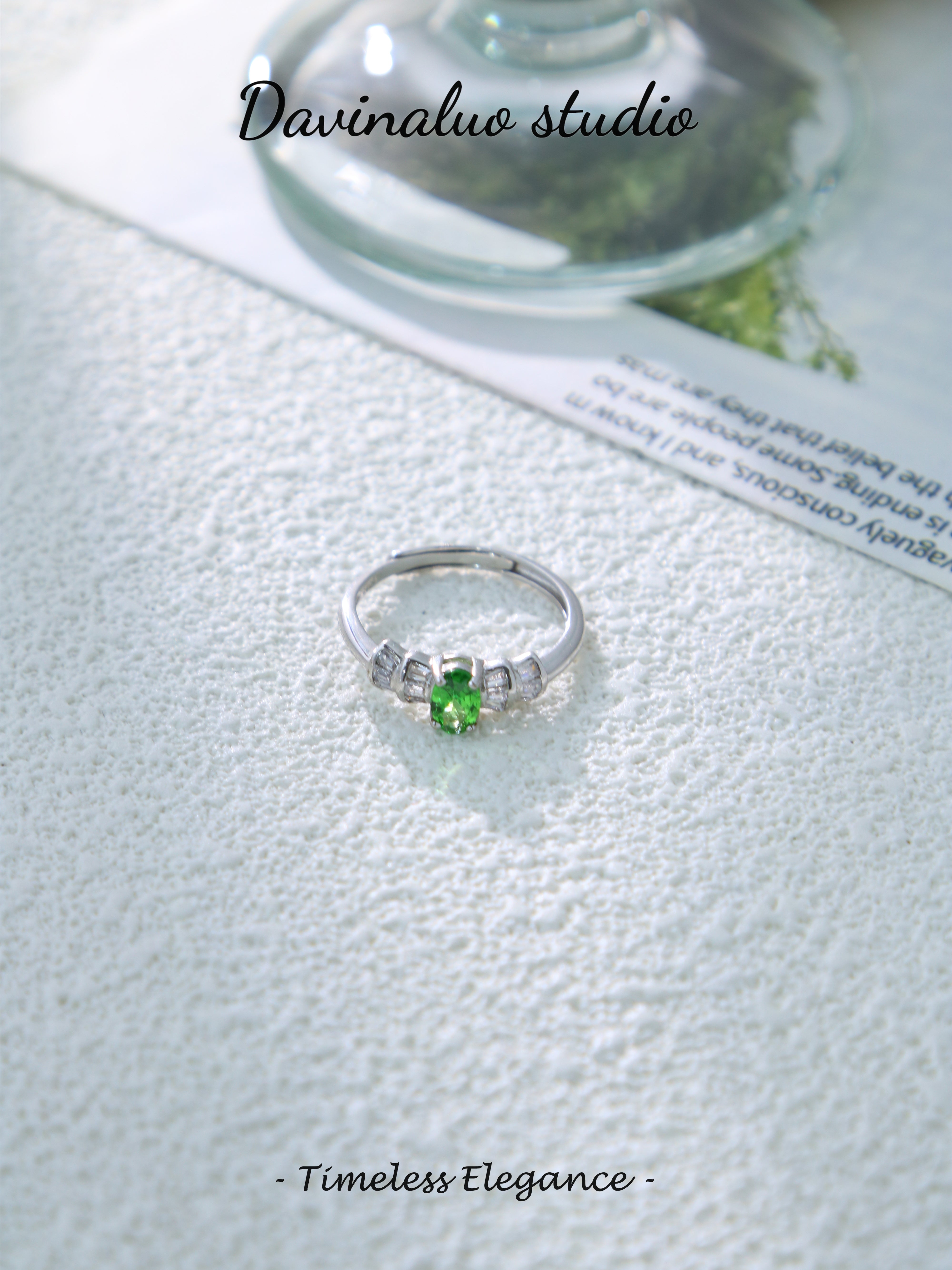 S925 Silver Classic Oval Cut Tsavorite Ring