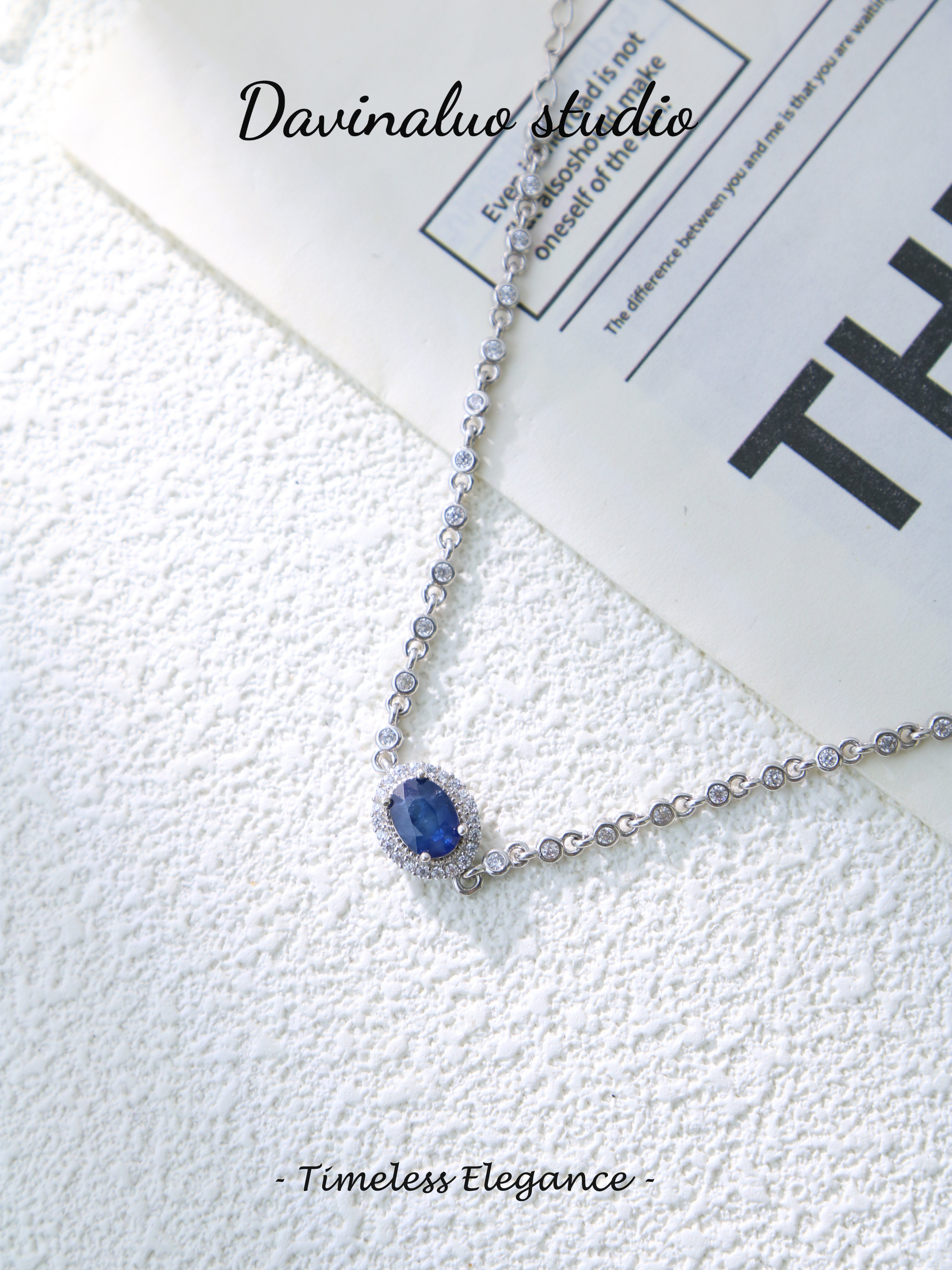 S925 Silver Classic Oval Cut Sapphire Bracelet
