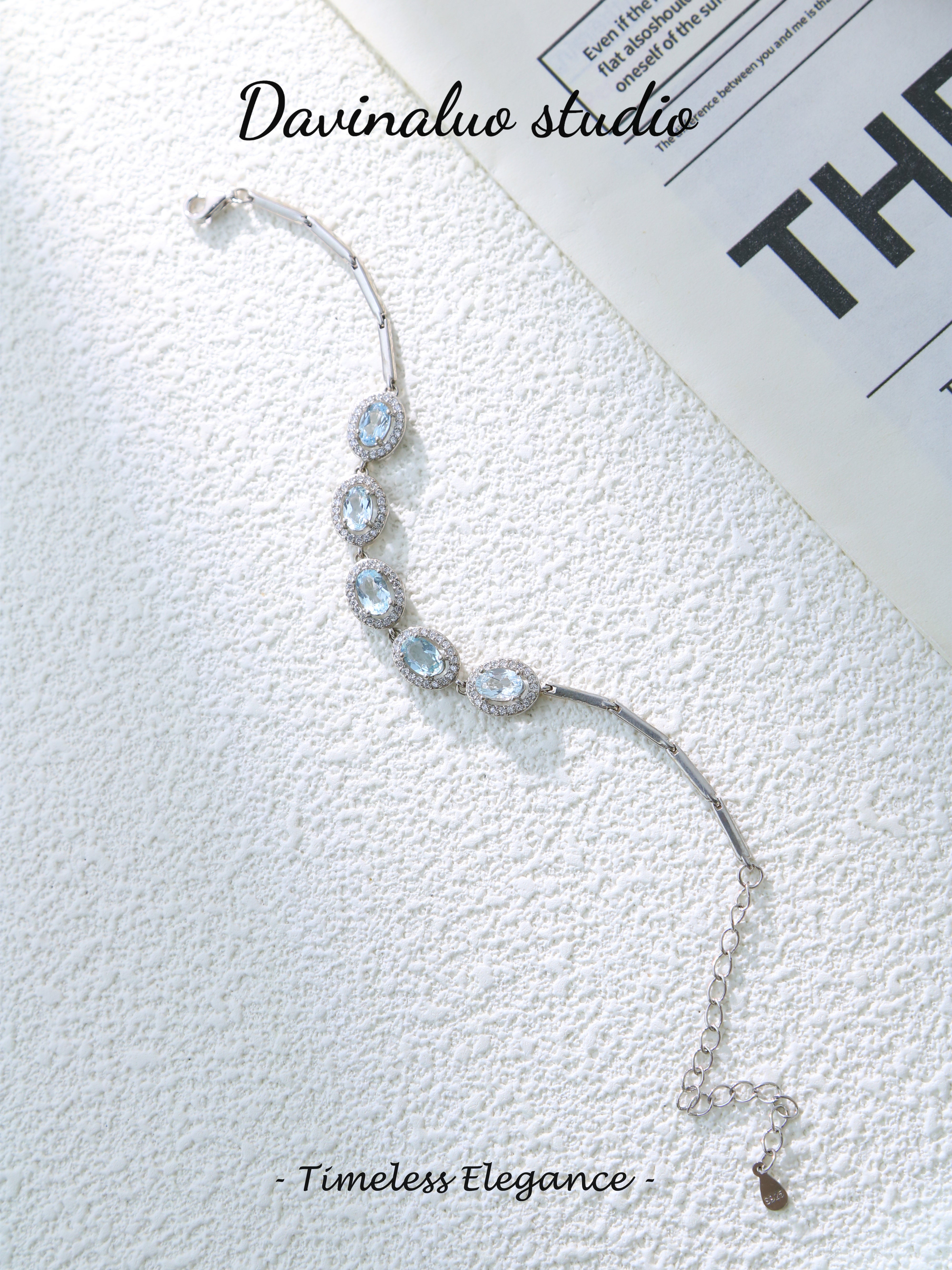 S925 Silver Classic Oval Cut Aquamarine Bracelet