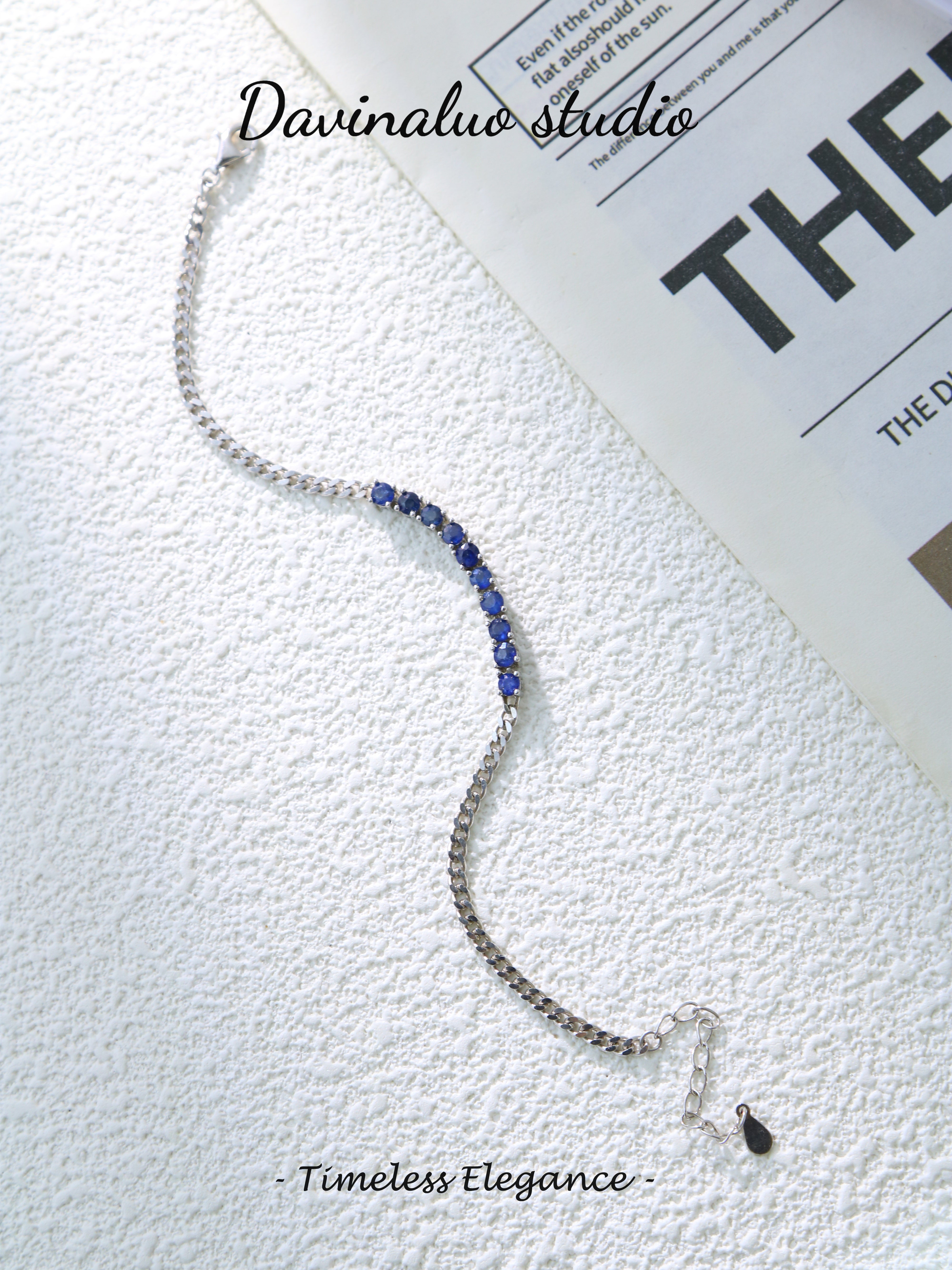 S925 Silver Classic Round Cut Sapphire Bracelet