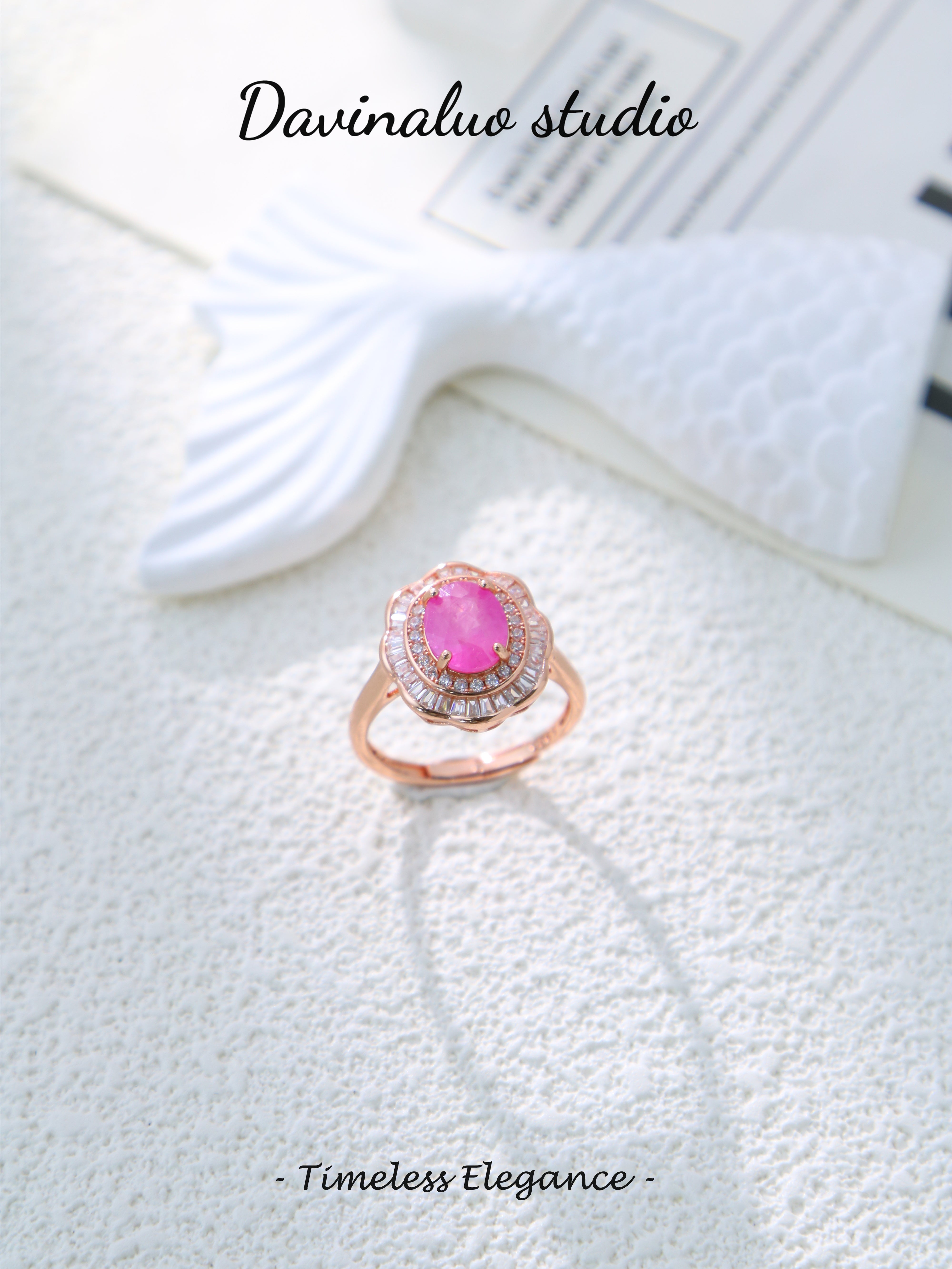 S925 Rose Gold Gorgeous Oval Cut Sapphire Ring