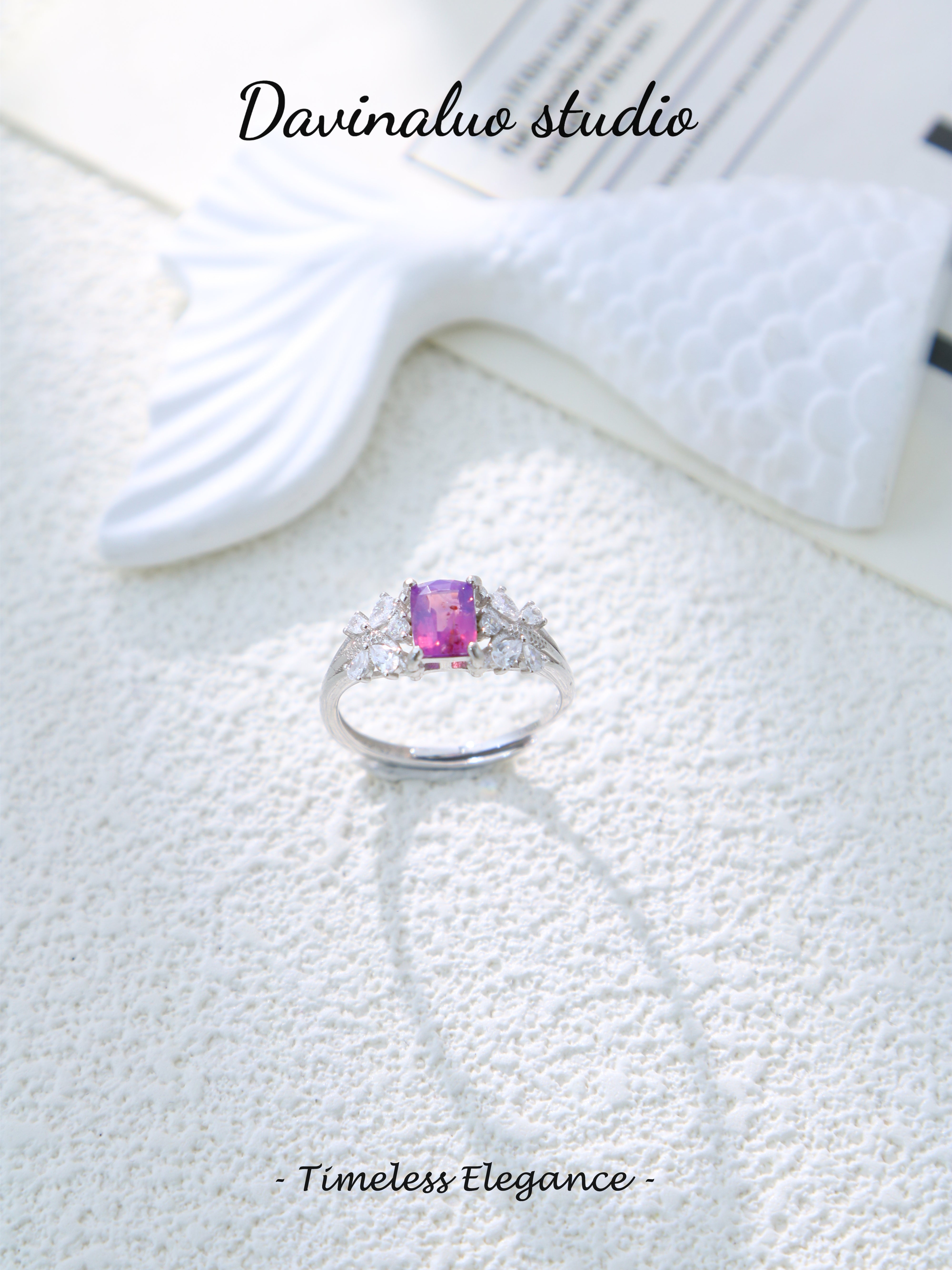 S925 Silver Classic Baguette Cut Sapphire Ring