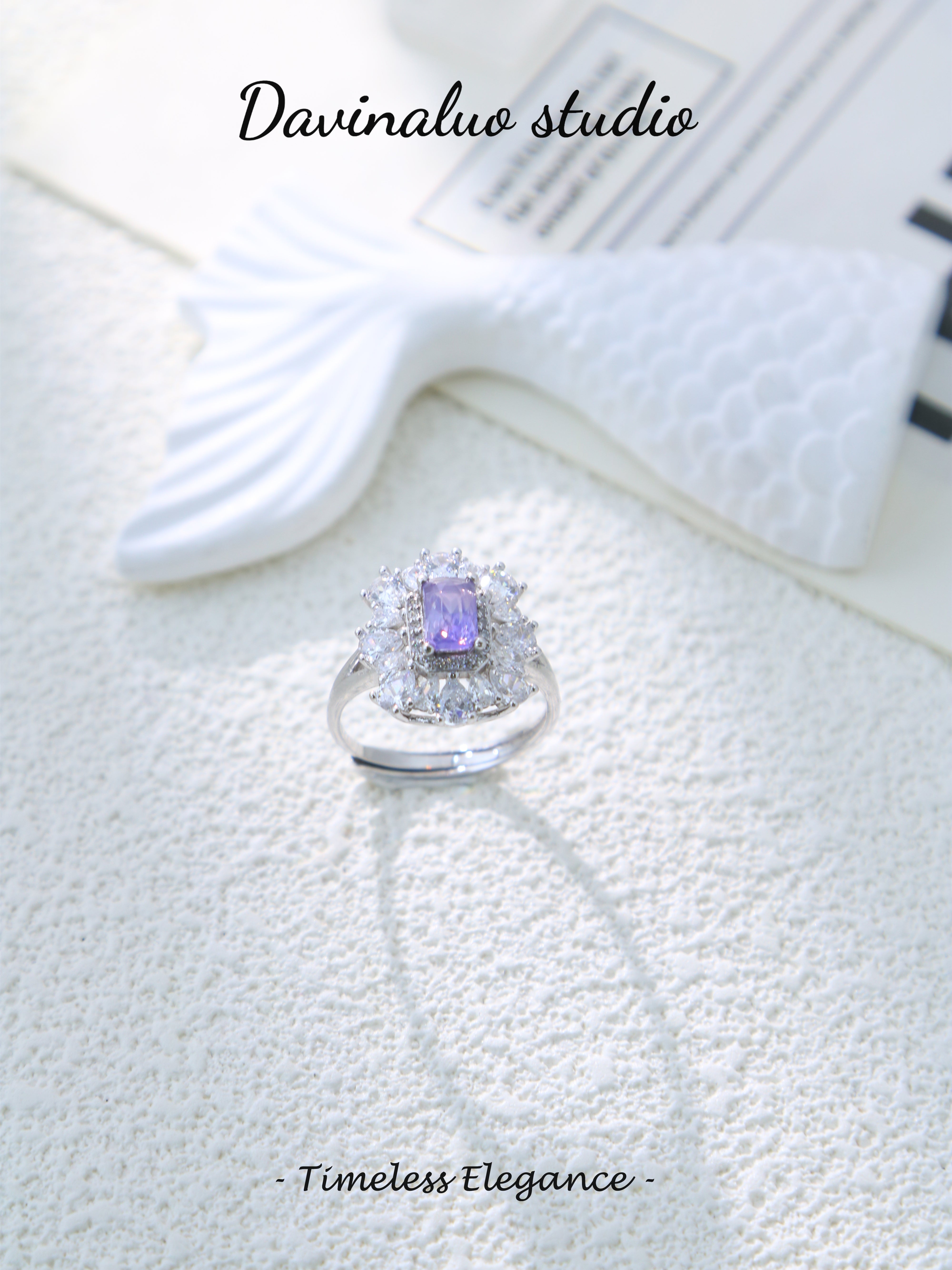 S925 Silver Classic Baguette Cut Sapphire Ring