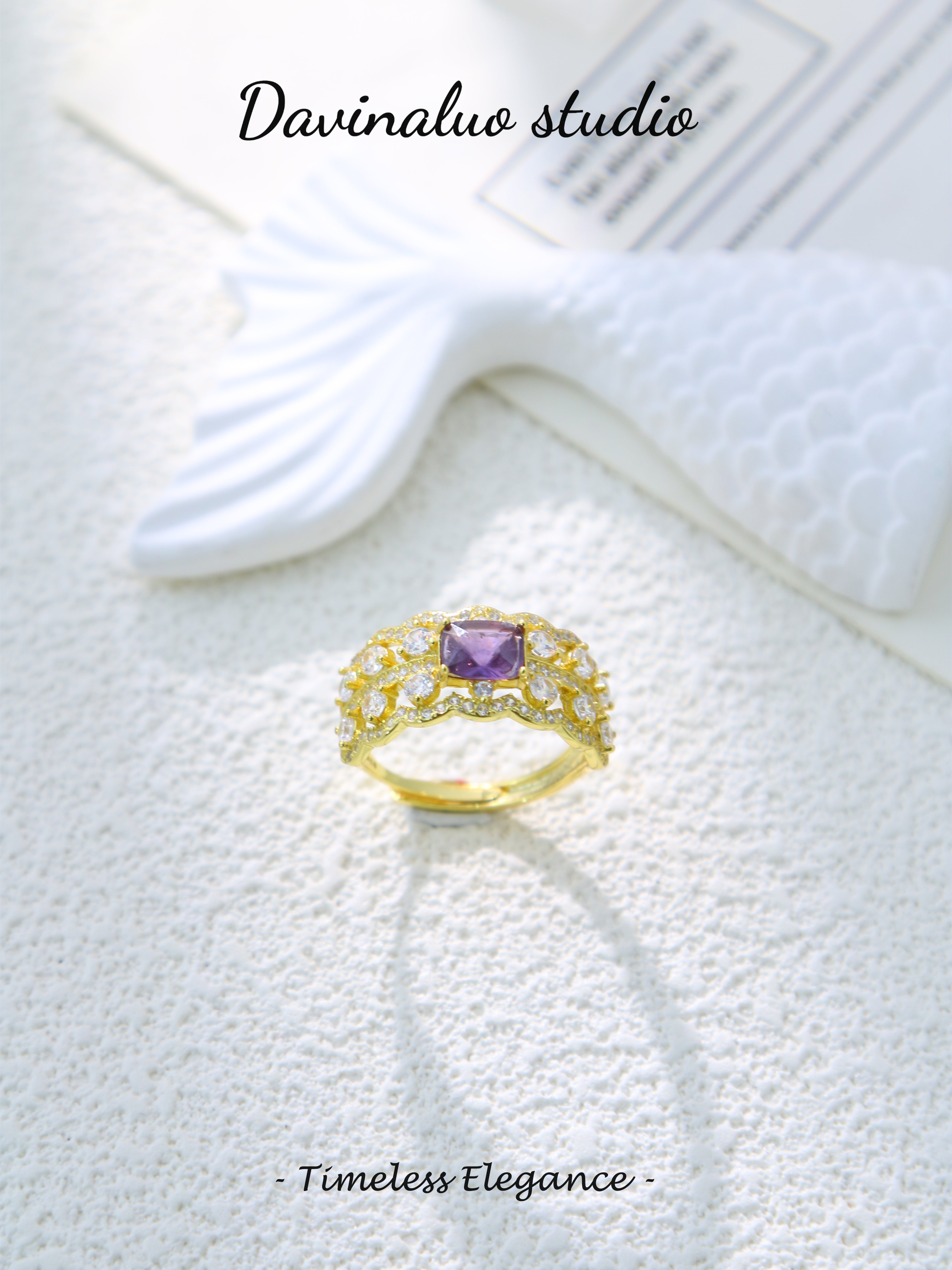 S925 Gold Classic Baguette Cut Sapphire Ring