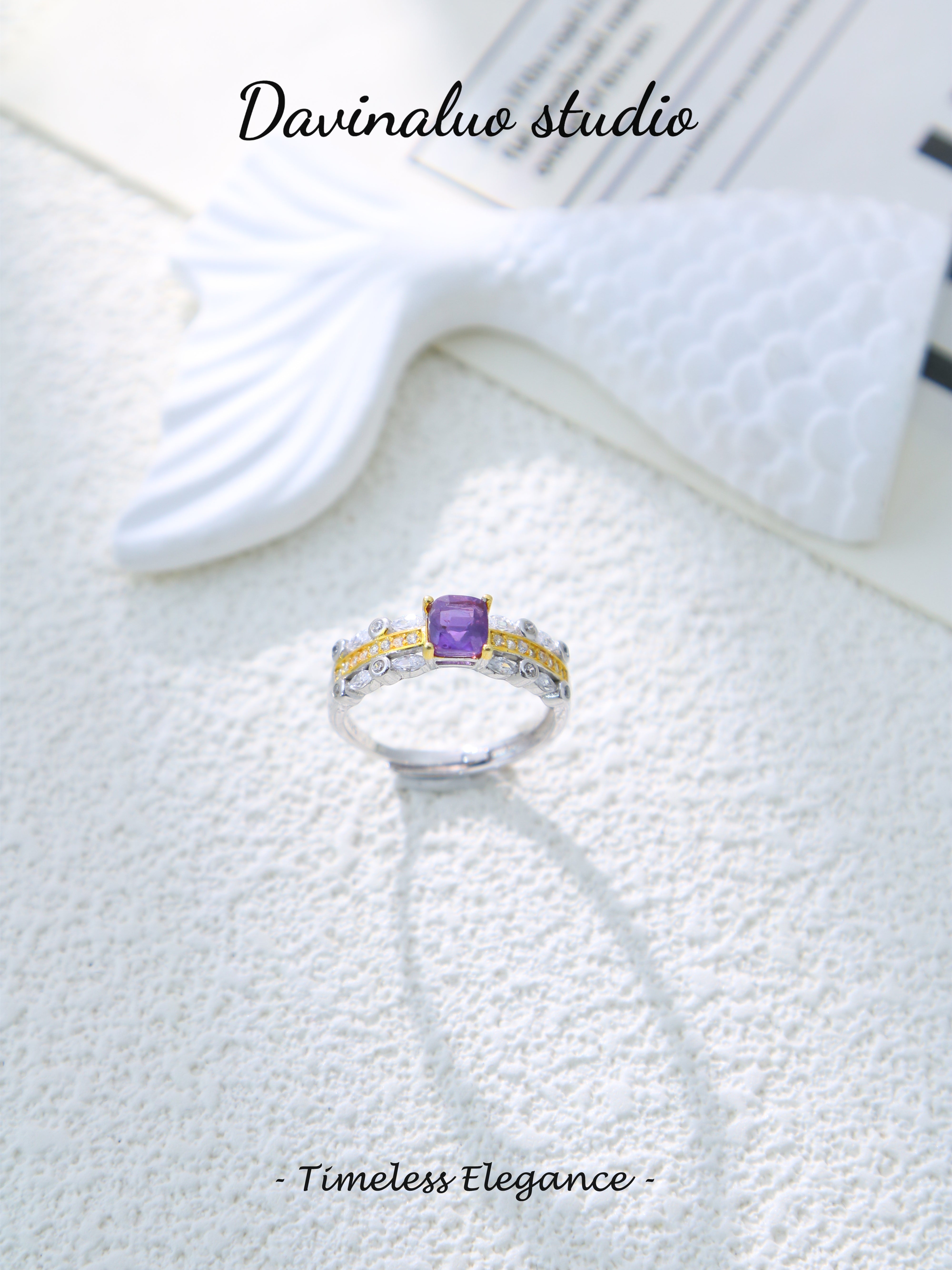 S925 Silver Classic Square Cut Sapphire Ring