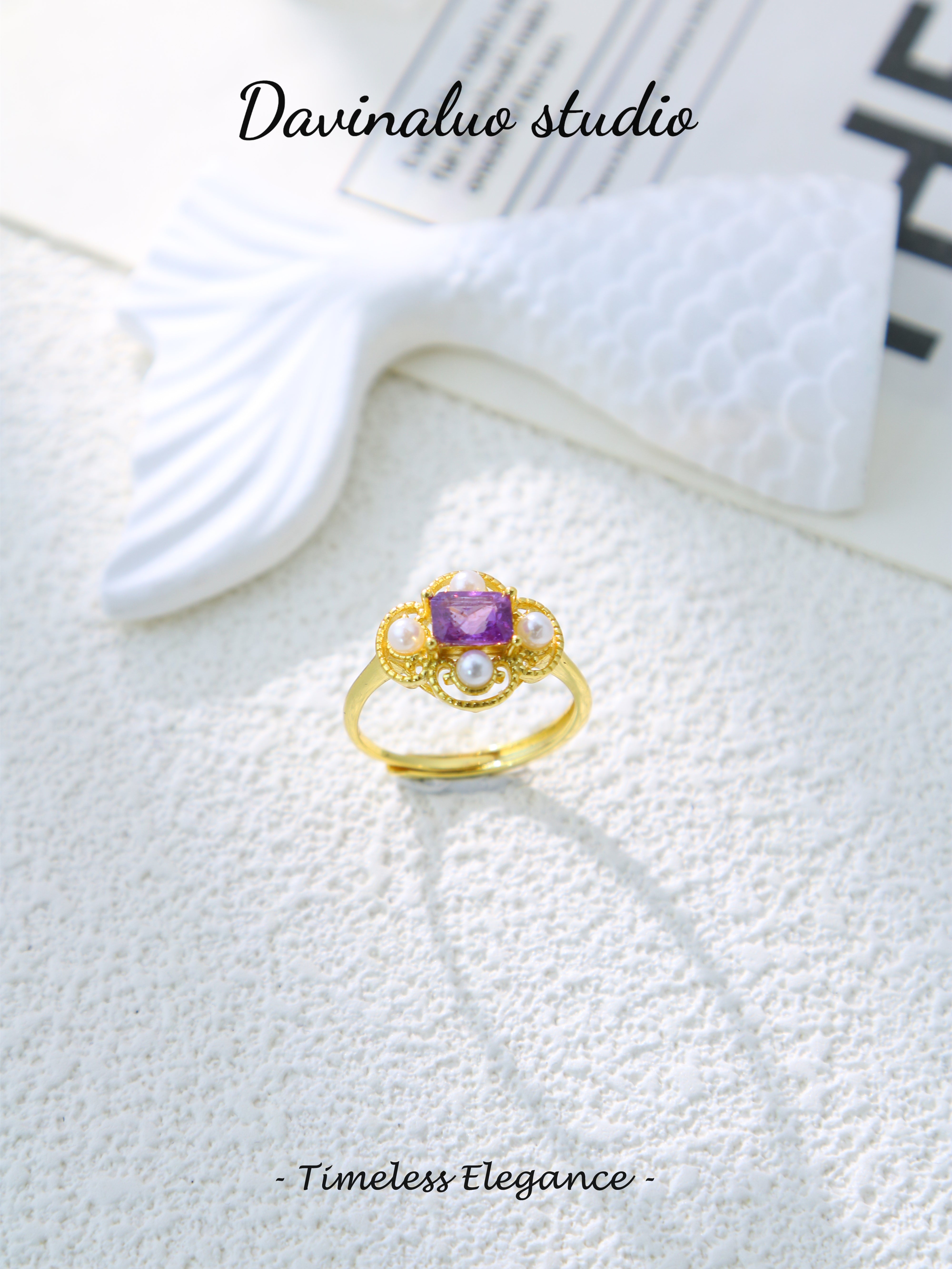 S925 Gold Classic Emerald Cut Sapphire Ring