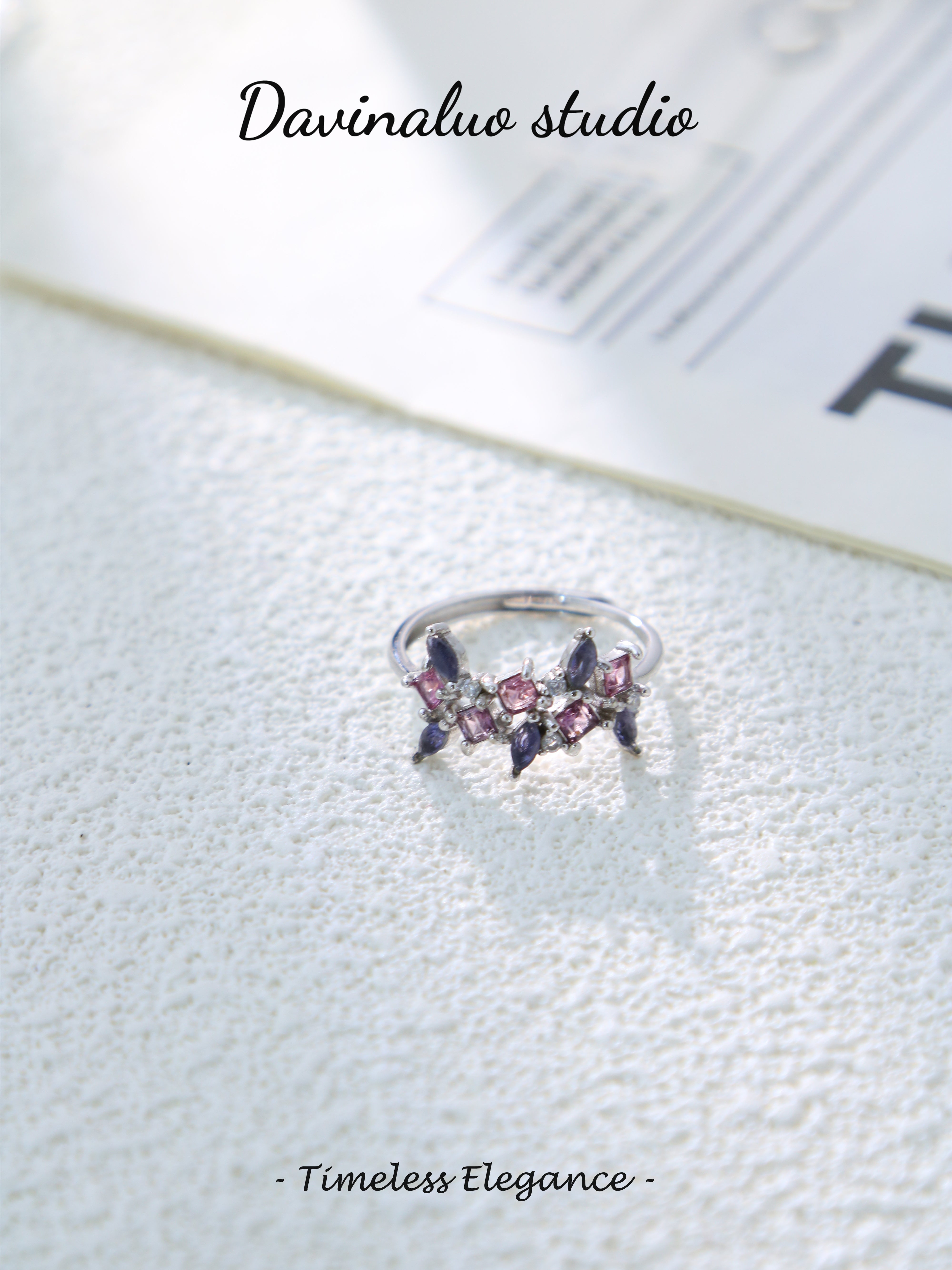 S925 Silver Classic Marquise Cut Iolite Ring