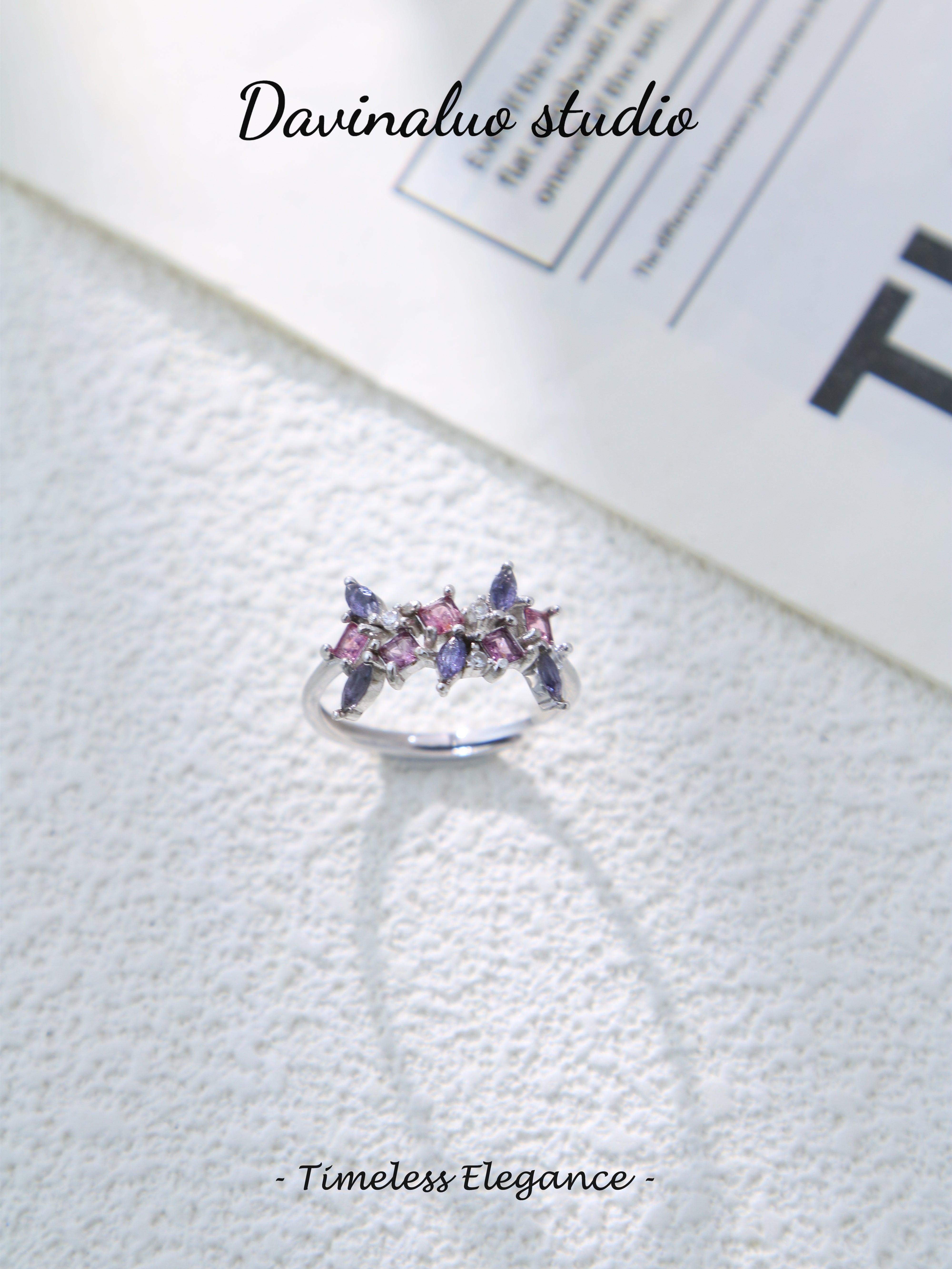 S925 Silver Classic Marquise Cut Iolite Ring