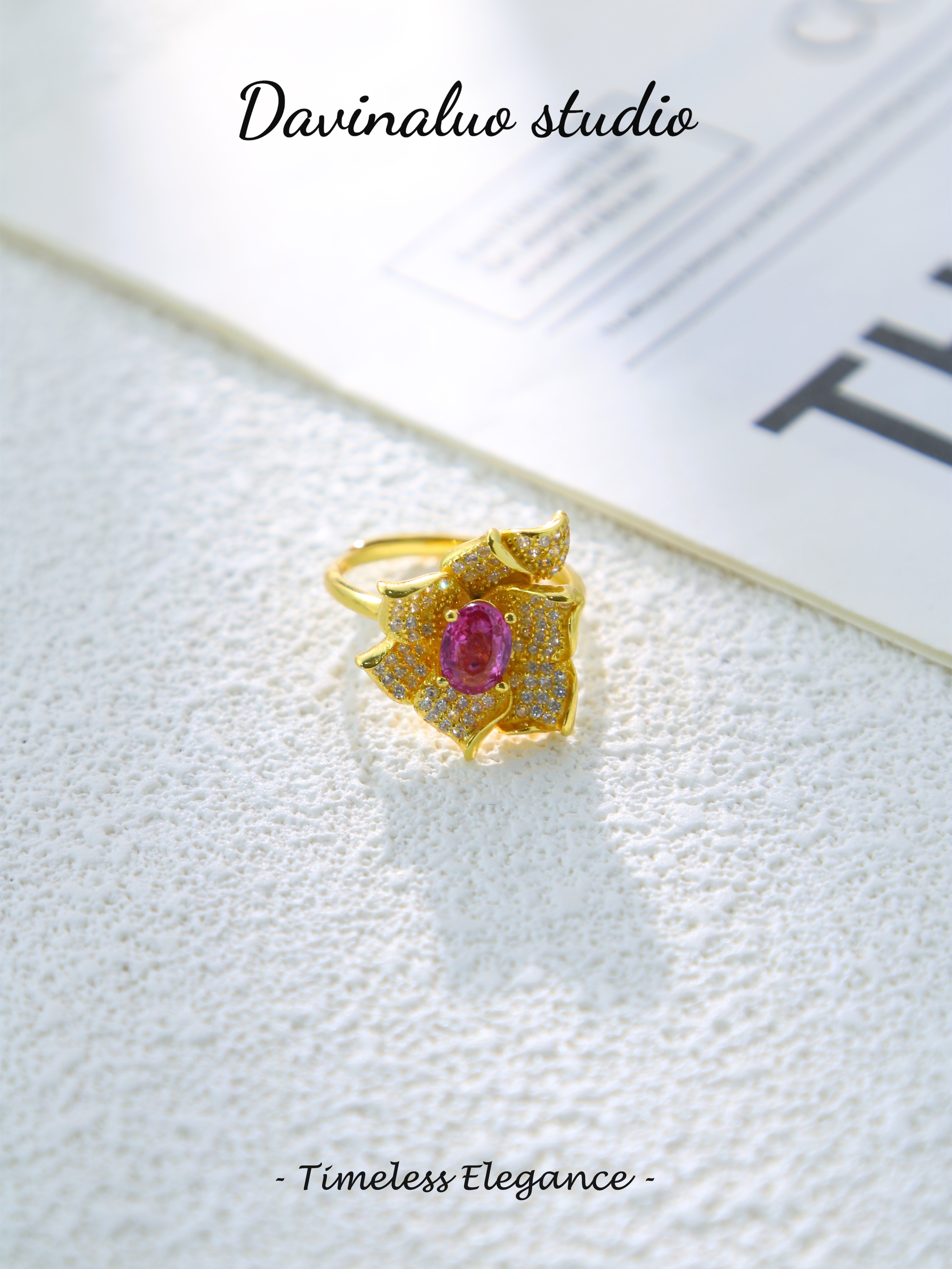 S925 Gold Gorgeous Oval Cut Sapphire Ring