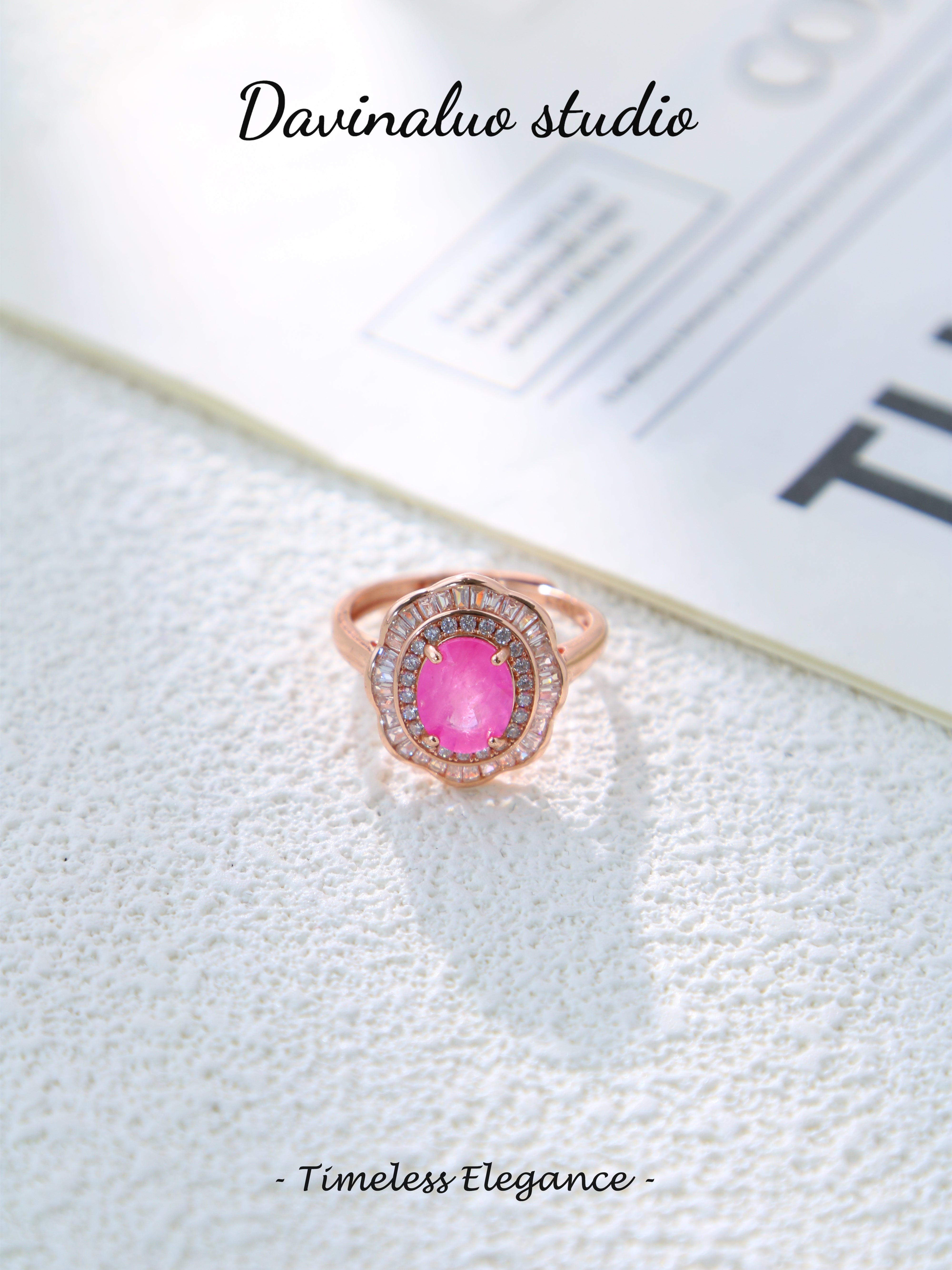 S925 Rose Gold Gorgeous Oval Cut Sapphire Ring