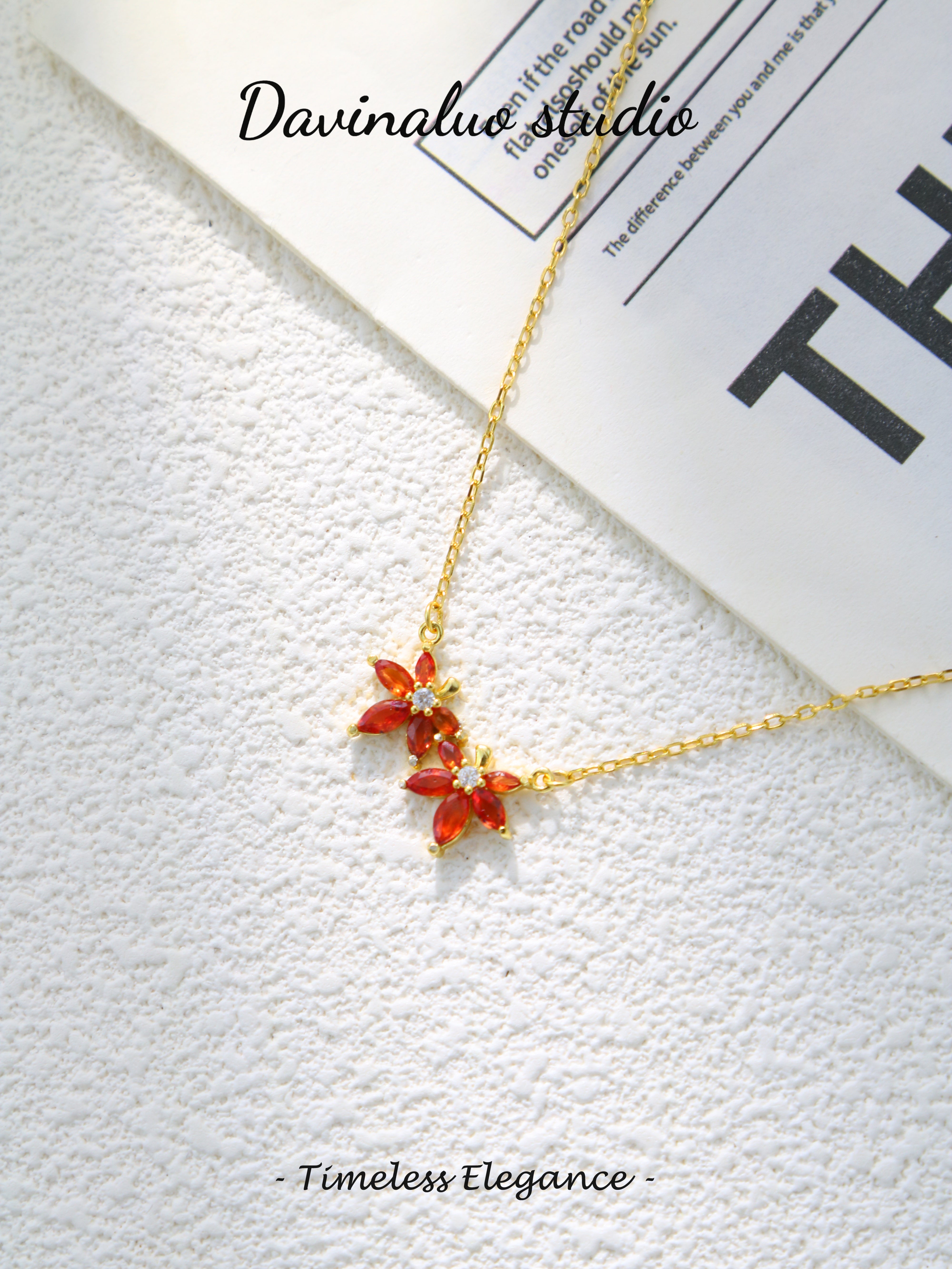 S925 Gold Classic Marquise Cut Sapphire Necklace