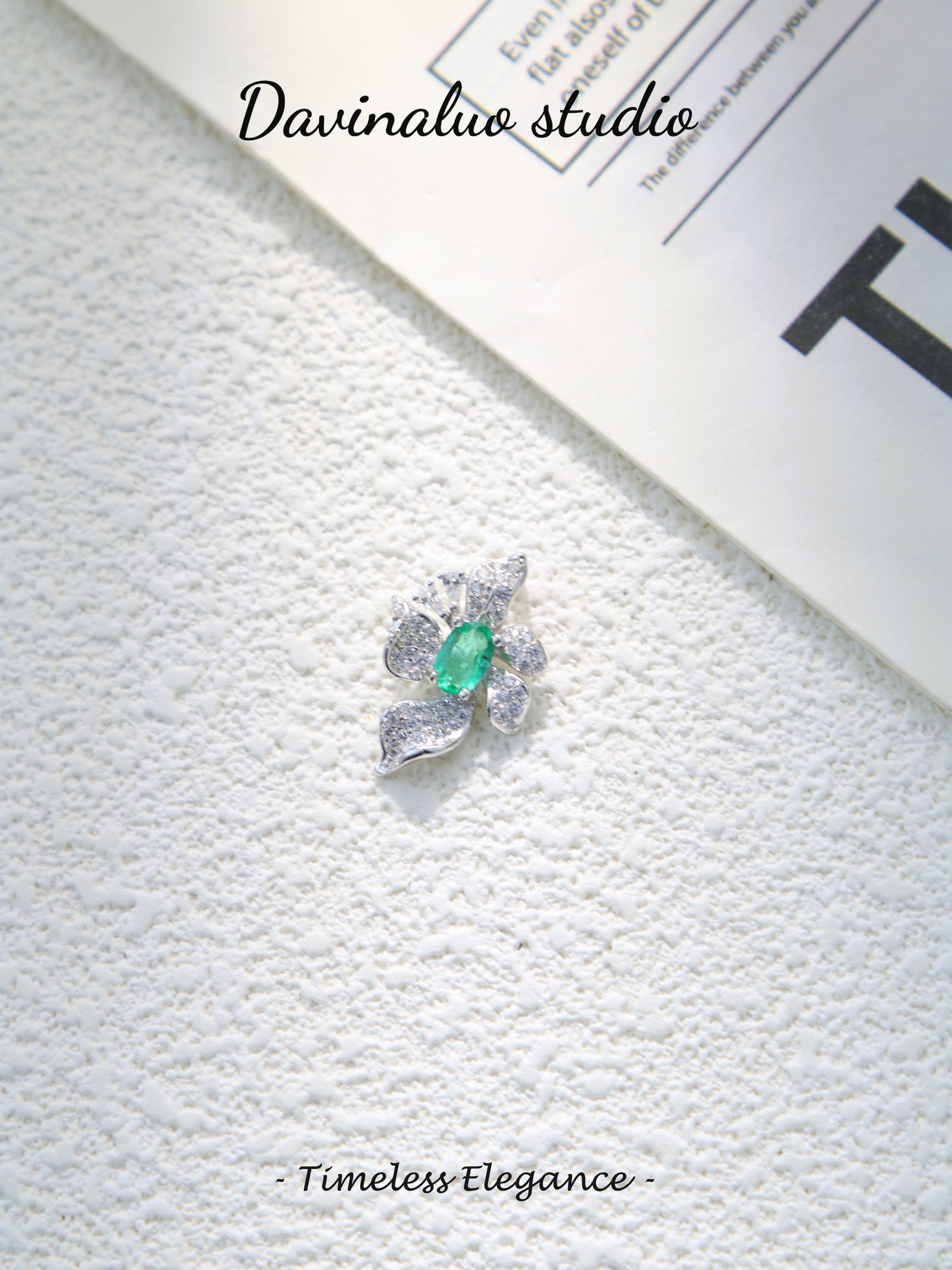 S925 Silver Simple Oval Cut Emerald Pendant