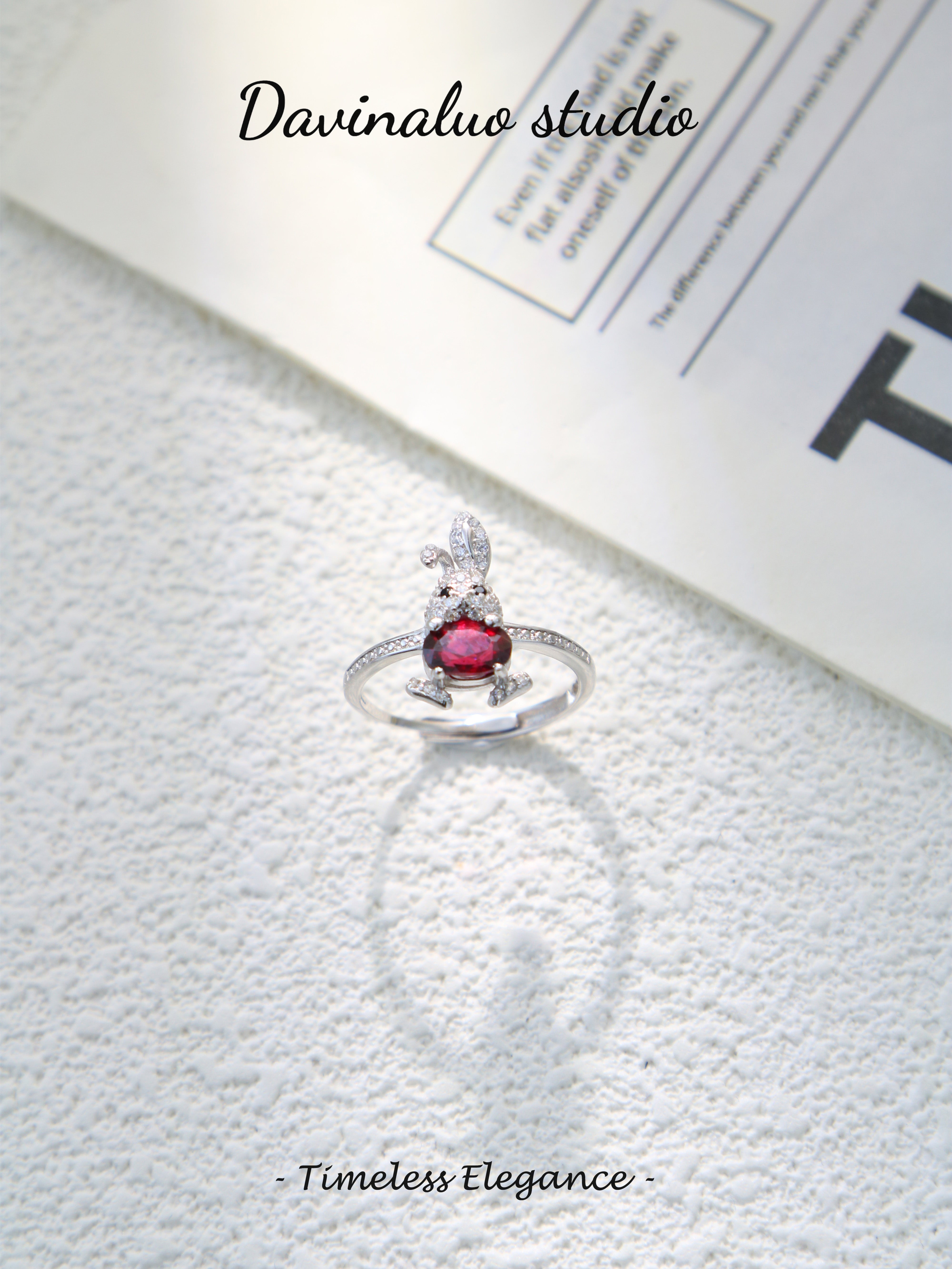 S925 Silver Lovely Oval Cut Garnet Ring